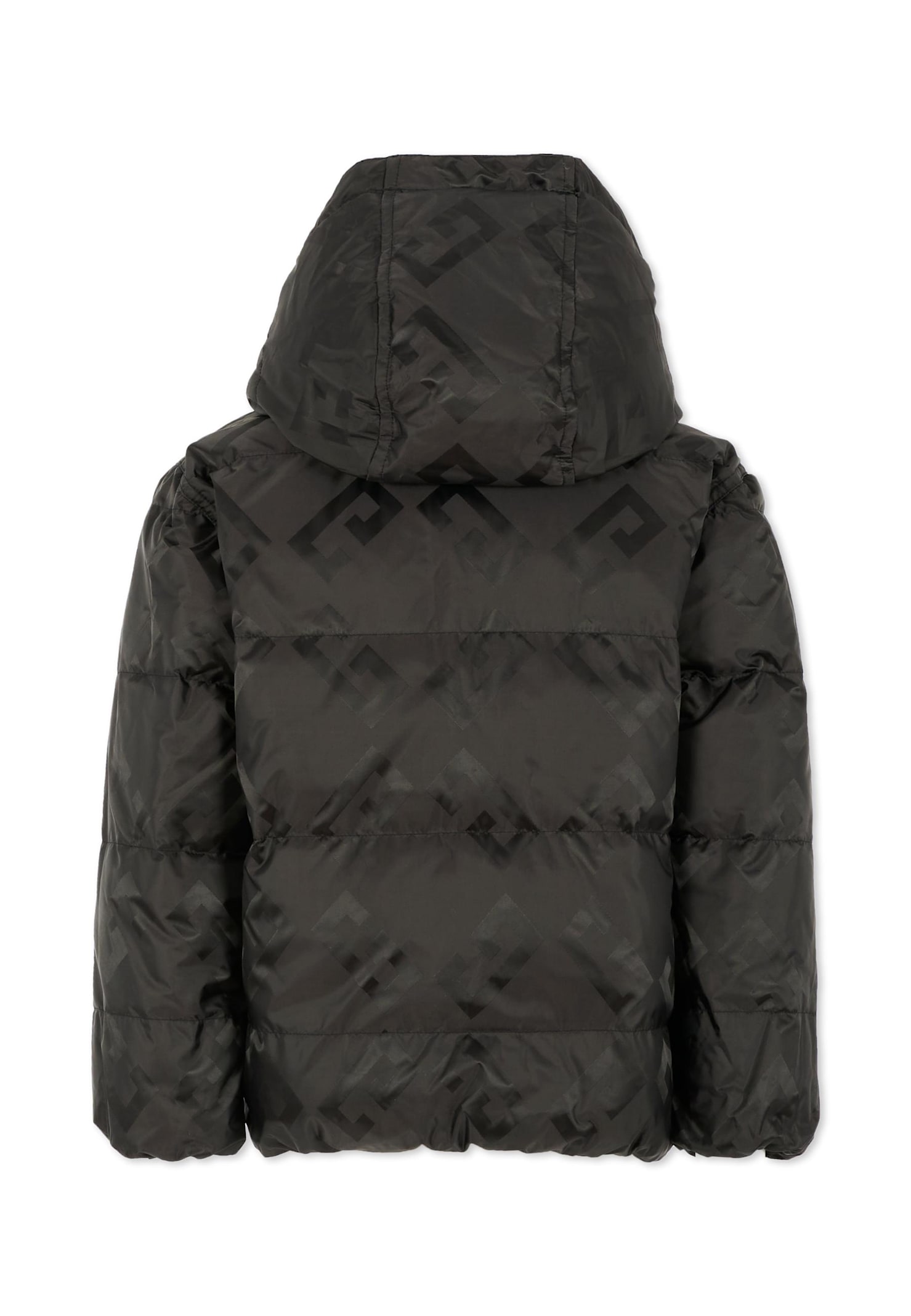 Givenchy Black Down Jacket For Kids With 4g Motif In Black