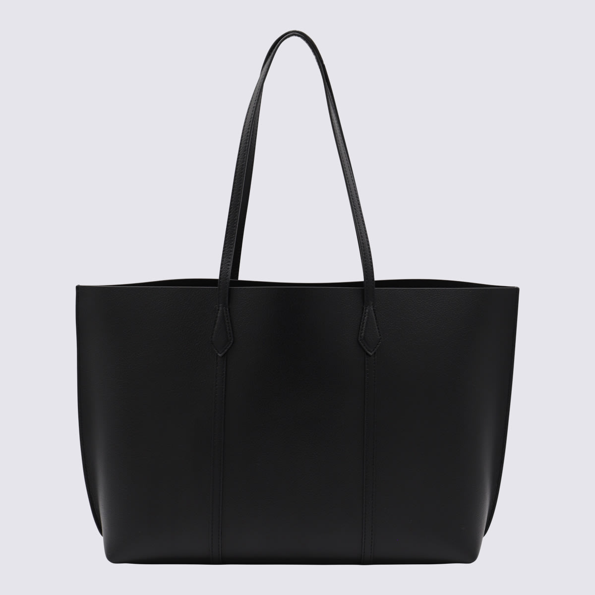 Tory Burch Black Leather Perry Tote Bag In Black