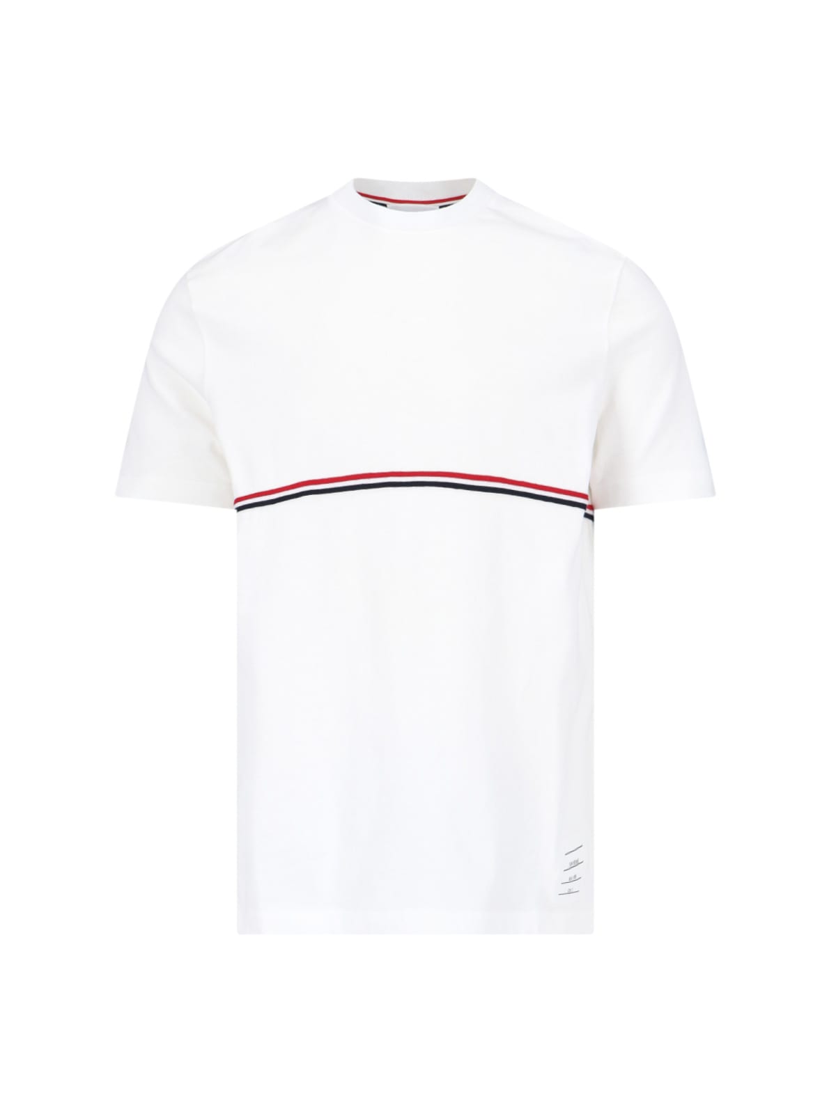 Shop Thom Browne Tricolor Detail T-shirt In White