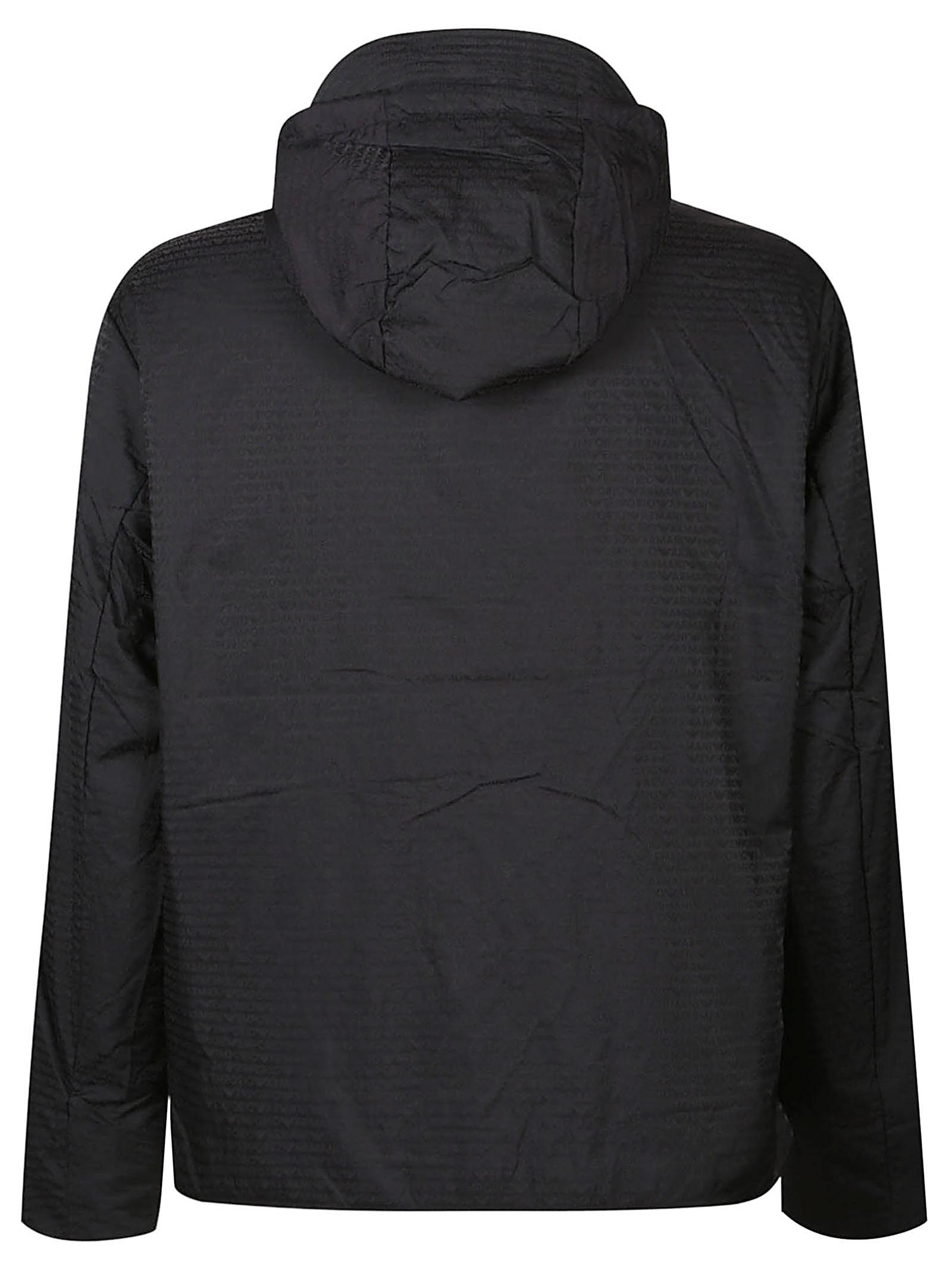 Shop Emporio Armani Wind Breakers Jacket In Nero