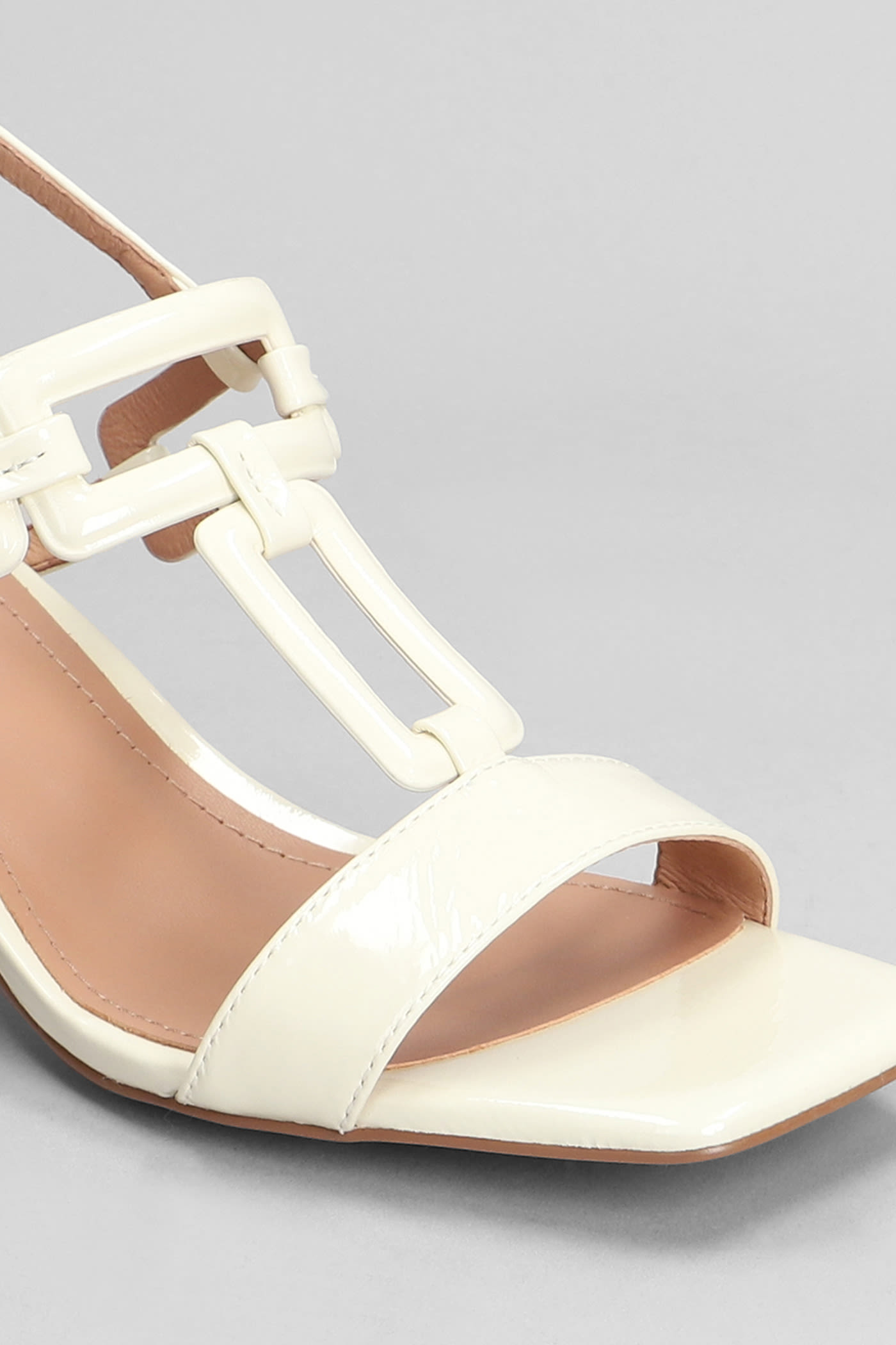 Shop Bibi Lou Zinnia 50 Sandals In White Patent Leather
