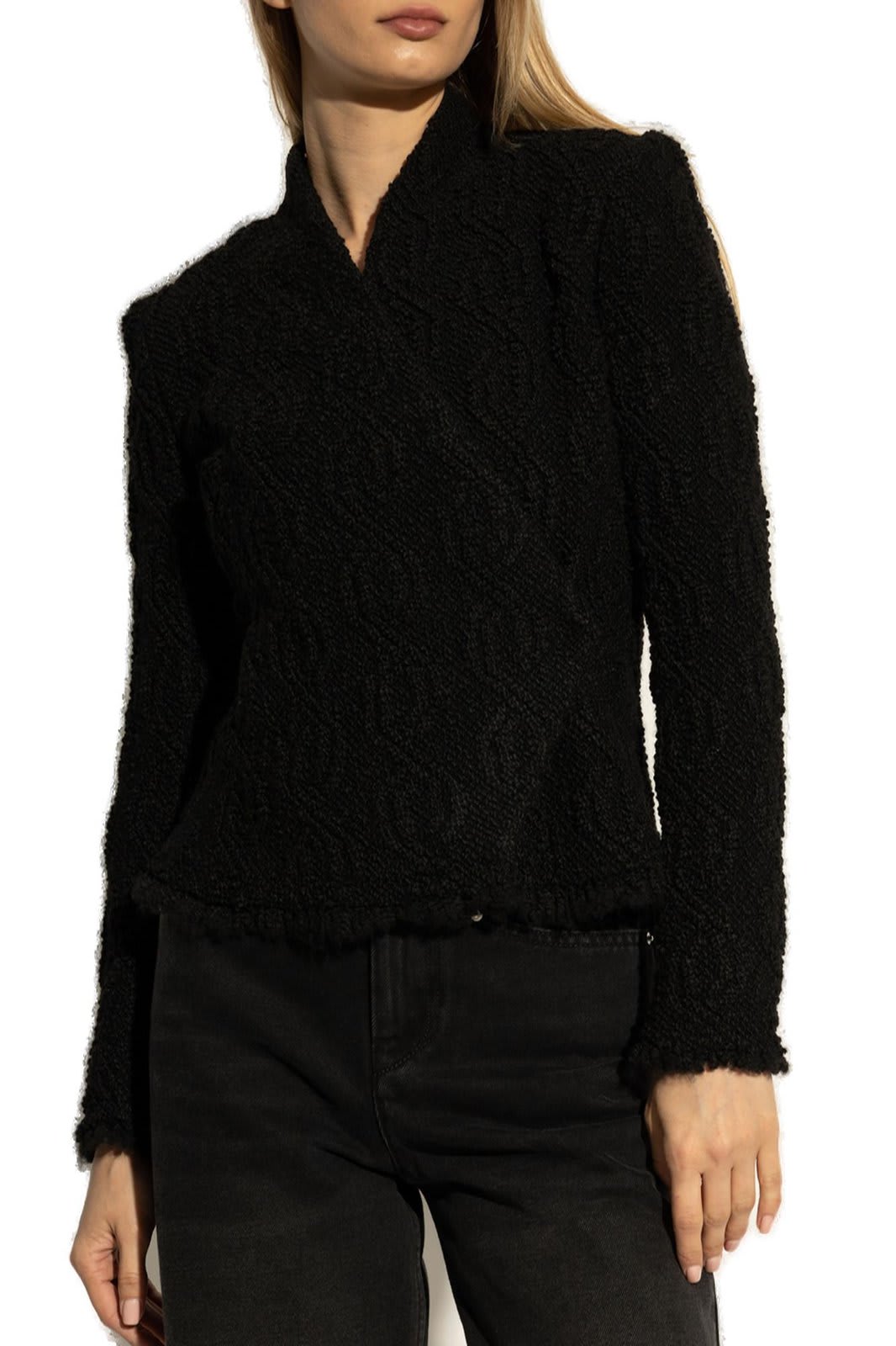 Shop Isabel Marant Loyana Embossed Double-breasted Jacket In Black