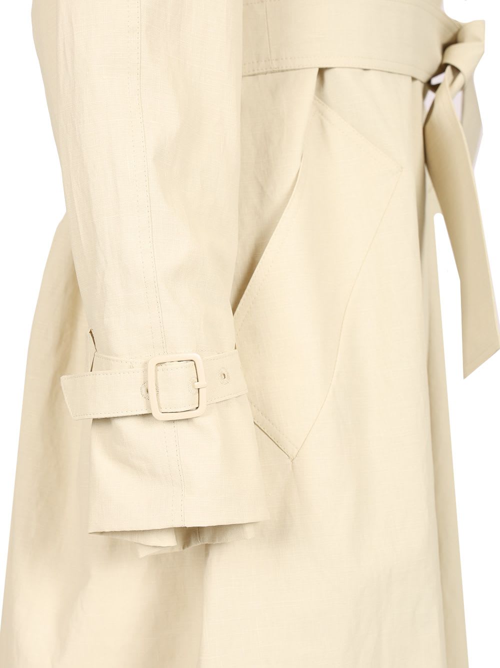 Max Mara Long Trench Coat Ronco In Neutral
