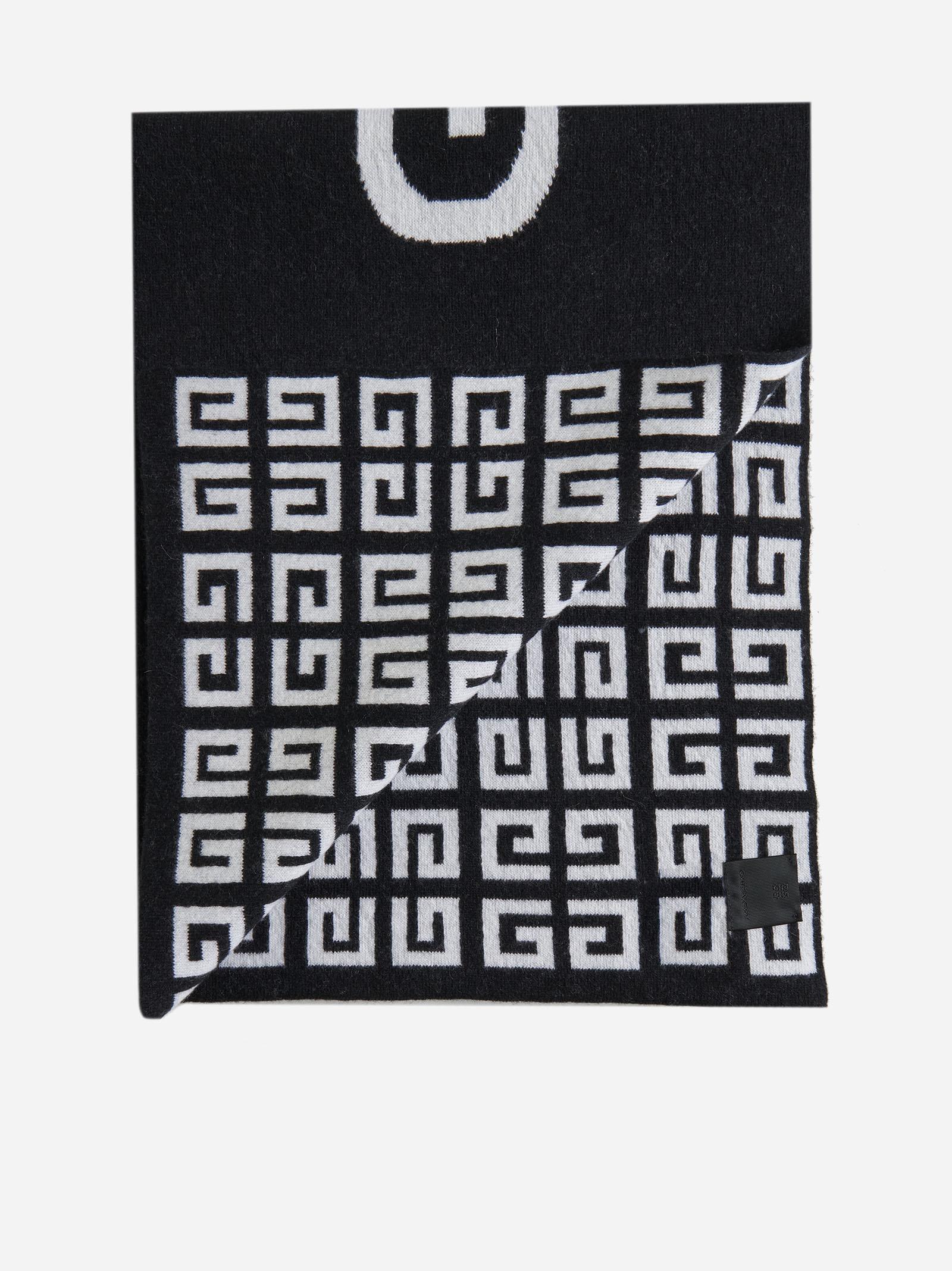 Shop Givenchy 4g And Logo Wool And Cashmere Scarf In Black