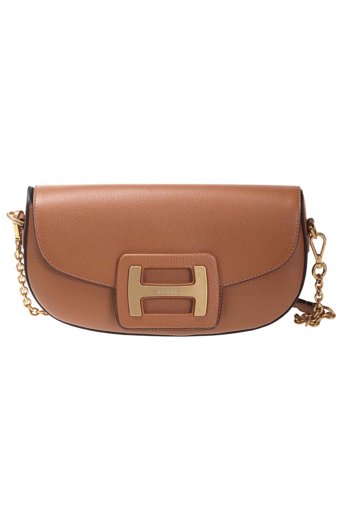 Hogan Shoulder Bag H-bag In Leather Brown