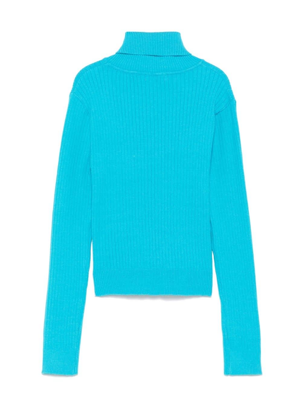 Shop Miss Grant Maglione A Collo Alto In Light Blue