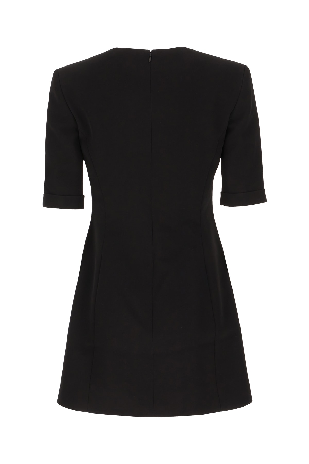 Shop Balmain Black Viscose Mini Dress In Noir