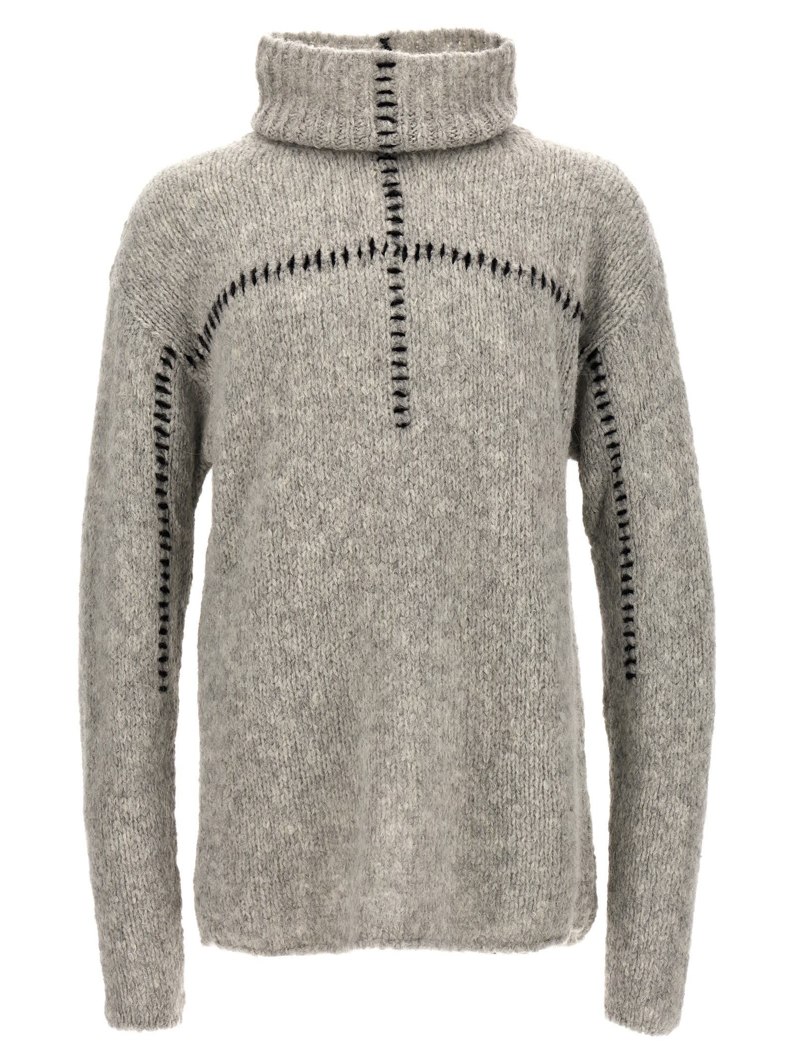 THOM KROM CONTRAST EMBROIDERY SWEATER