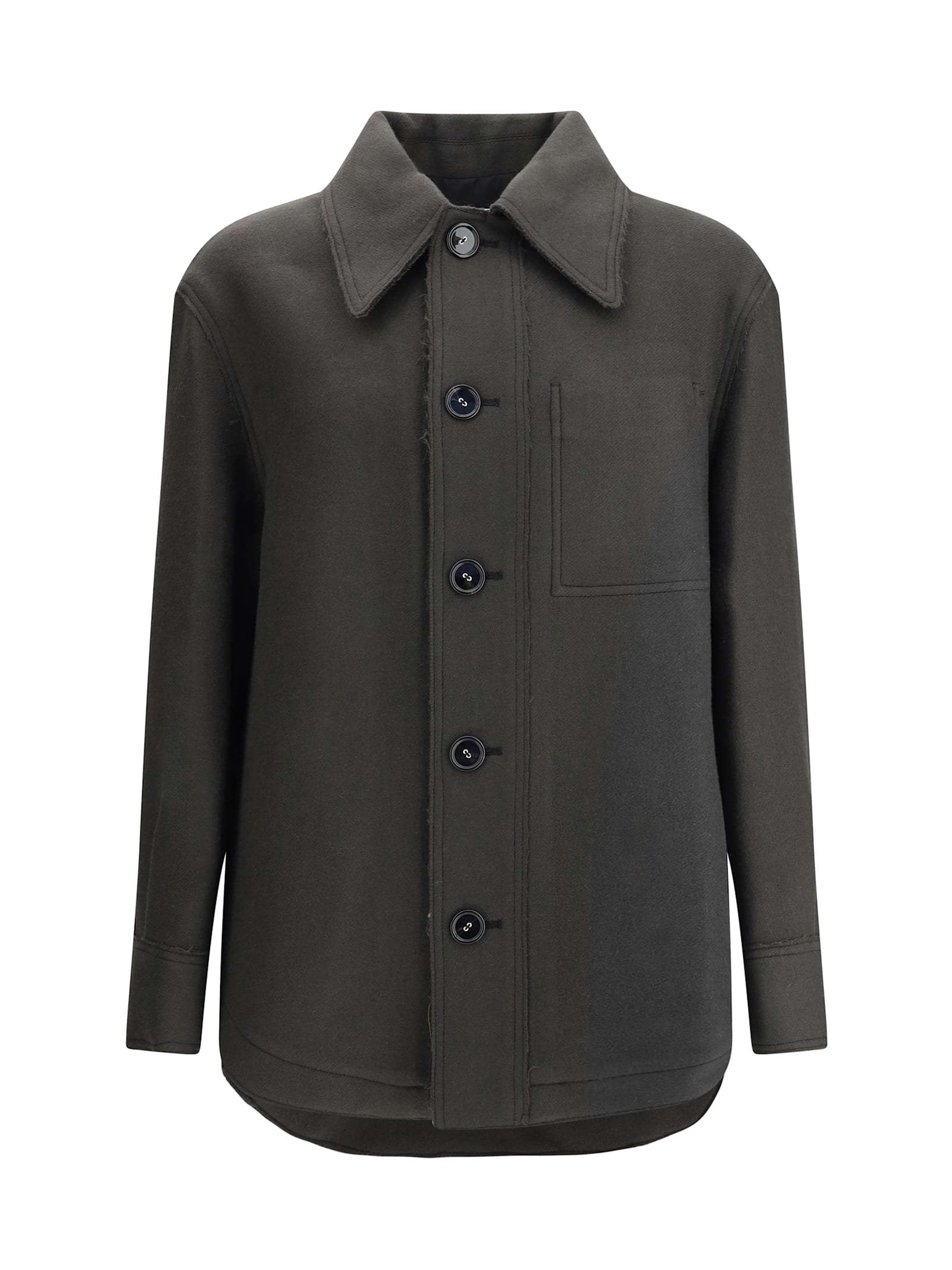 Ami Alexandre Mattiussi Ami Paris Men Wool Overshirt In Black