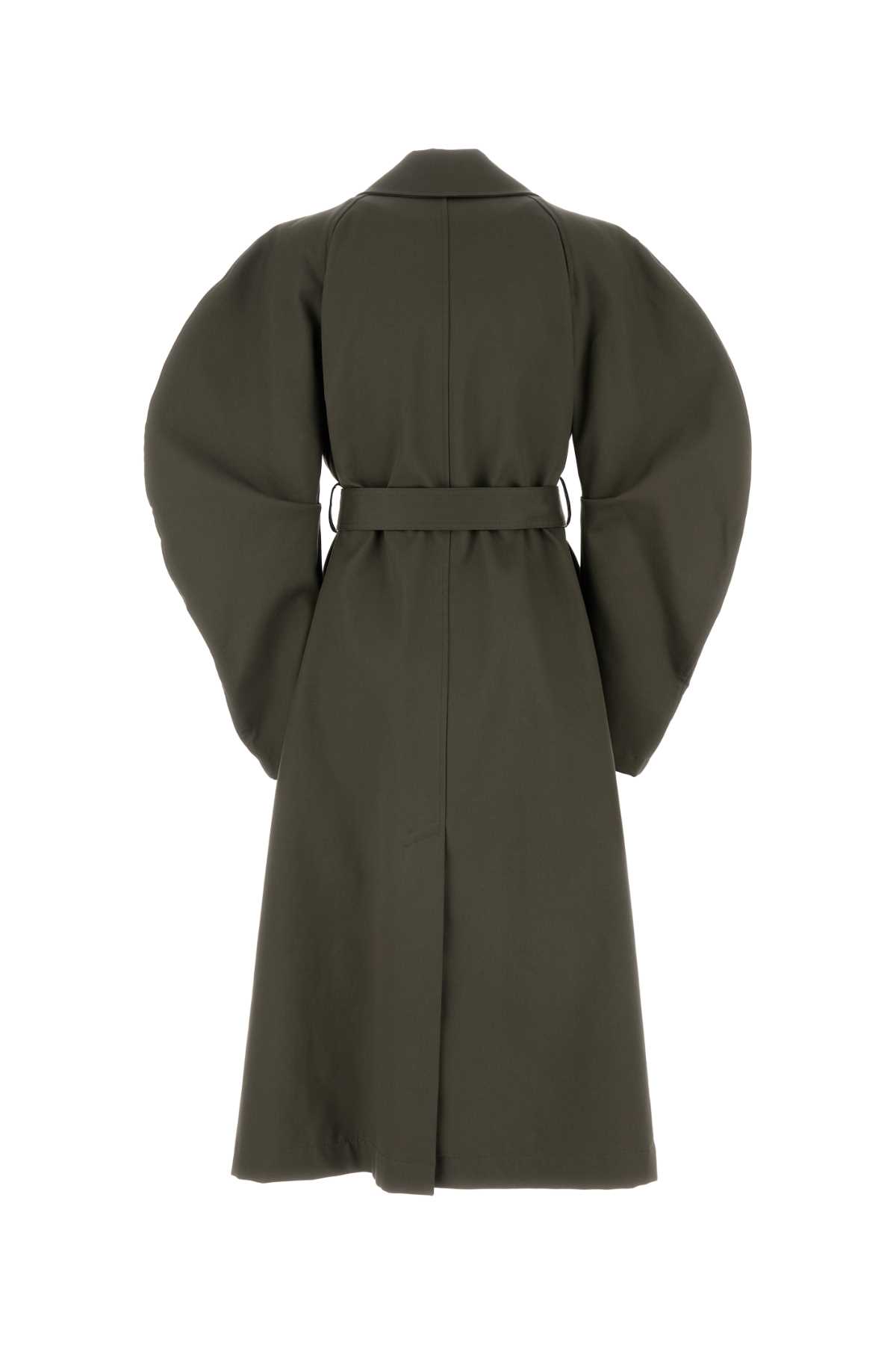 Shop Loewe Olive Green Cotton Trench Coat In Lodengreen