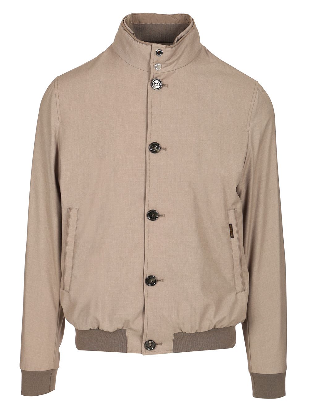 Moorer Bernie Bomber Jacket Front Pockets In Sabbia