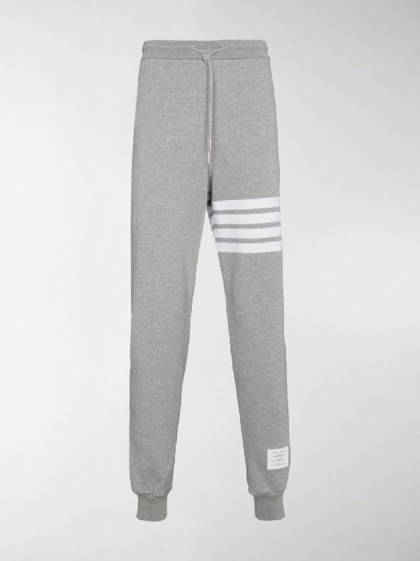 Thom Browne Classic Sweatpant With Engineered 4 Bar In Classic Loop Back In Light Grey