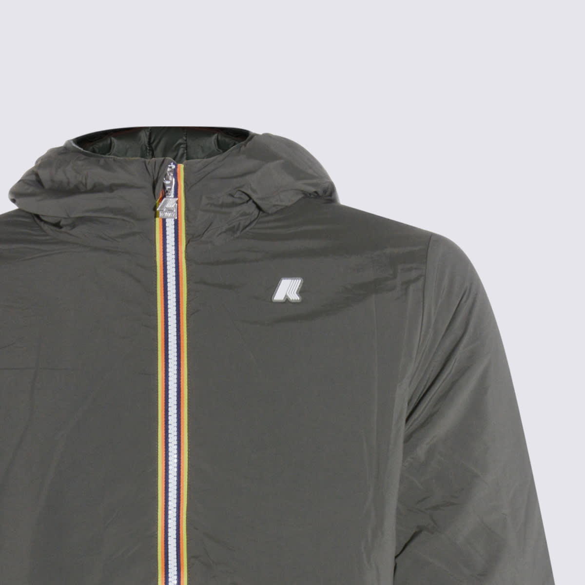 K-way Green Nylon Jack Plain Casual Jacket In Green