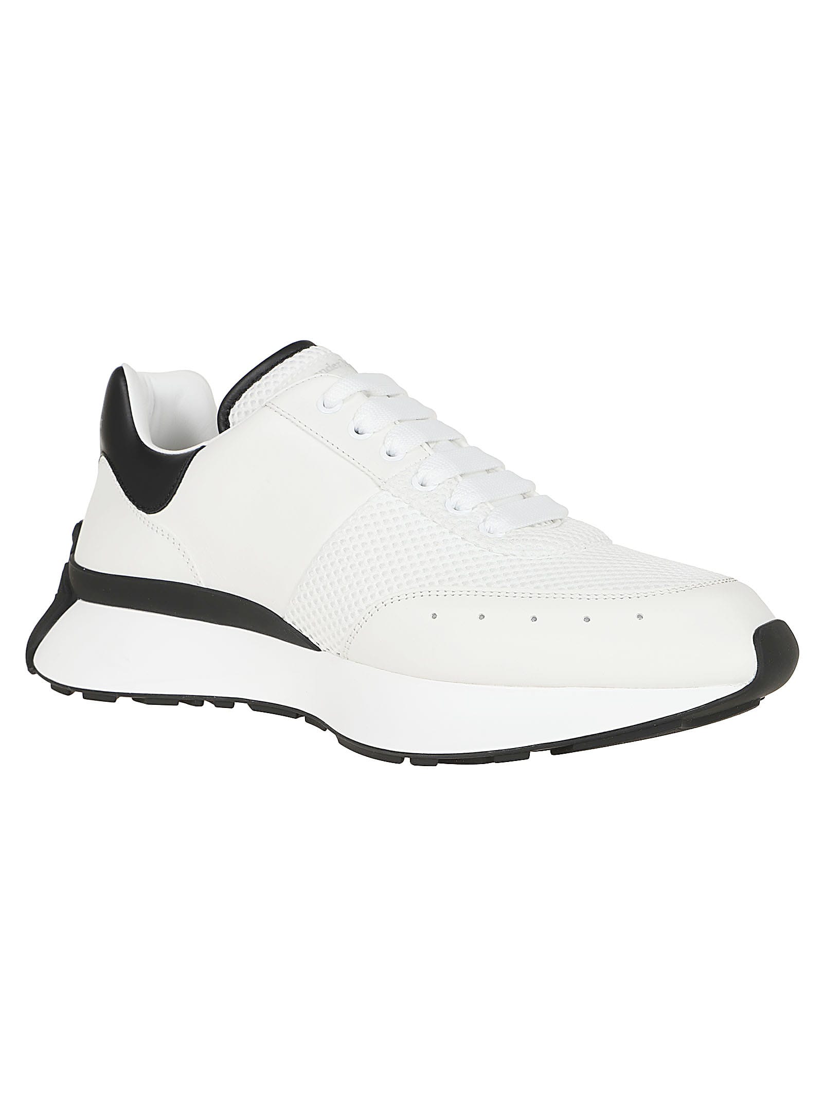 Shop Alexander Mcqueen Sneake Leath.s.rubb. In White Black Silver