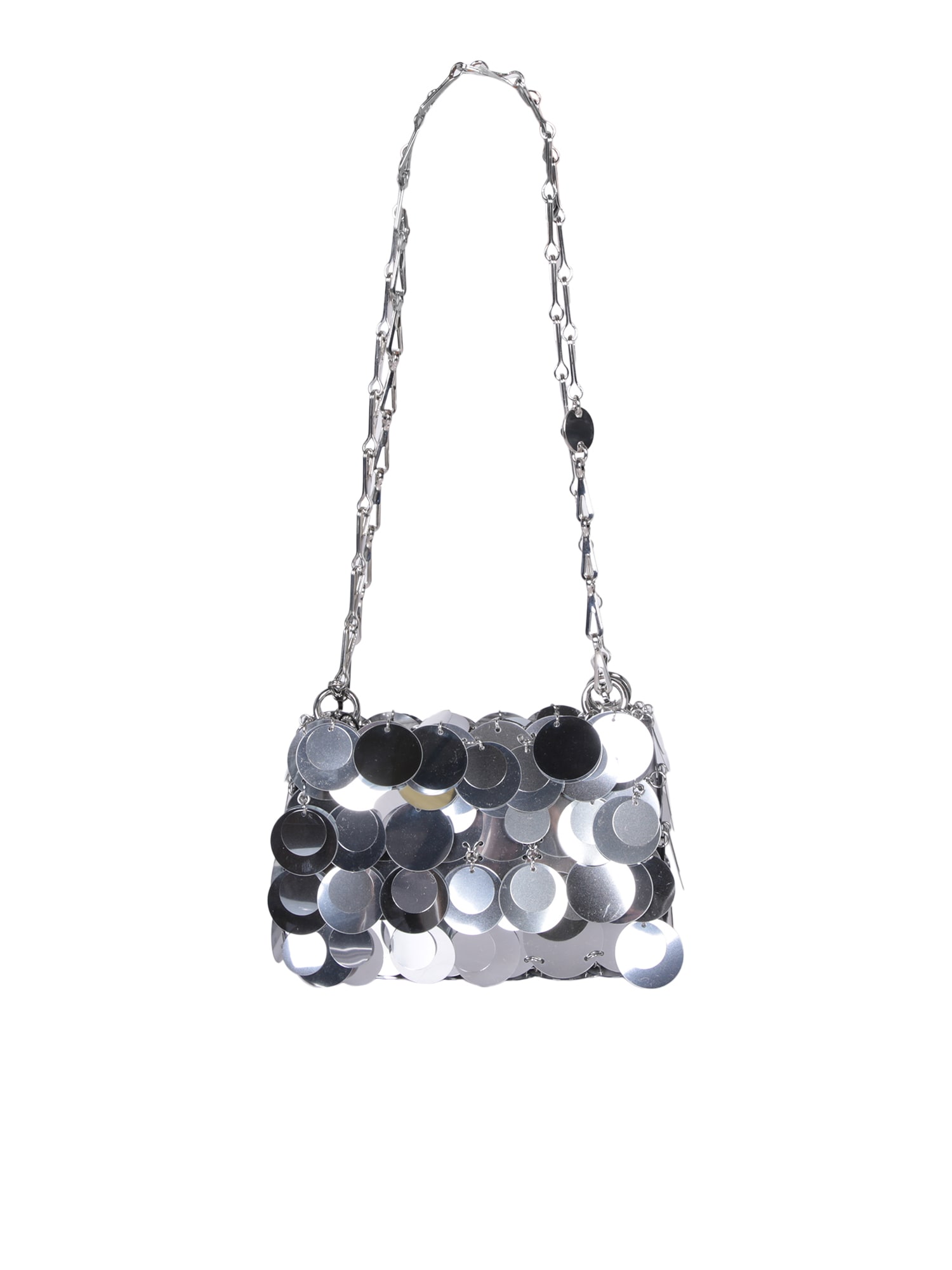 Shop Rabanne Silver Nano Sparkle Bag In Metallic