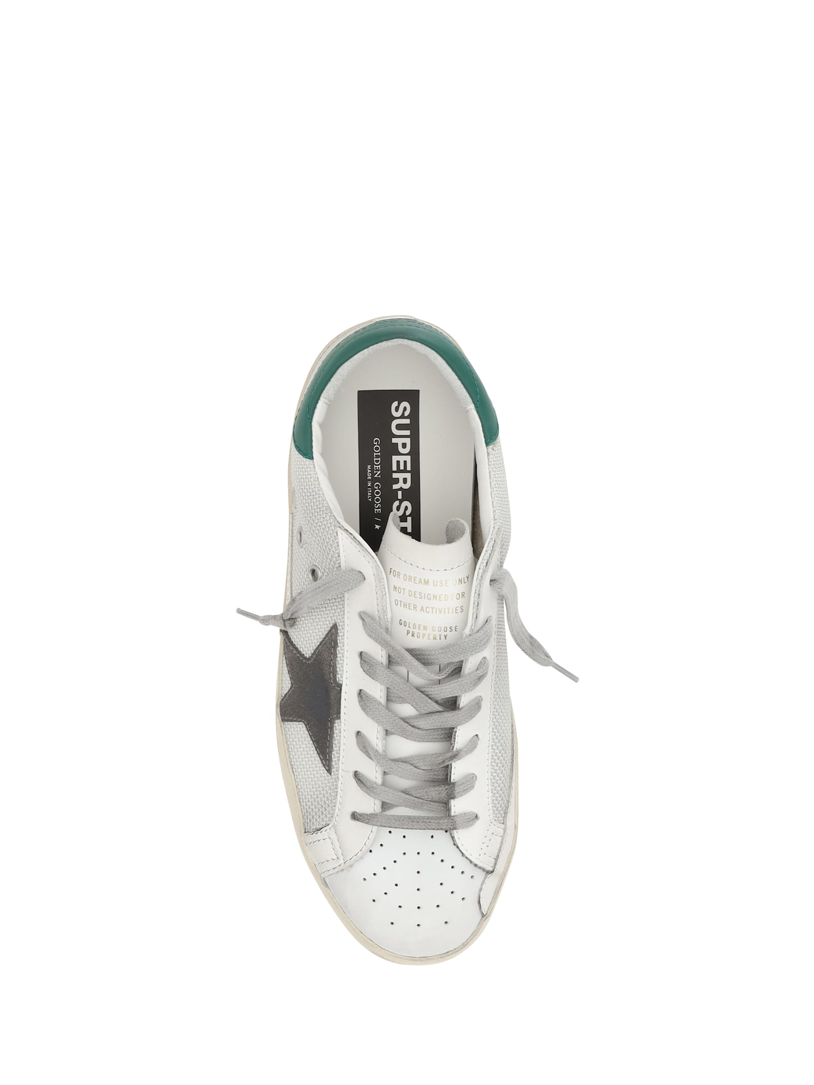 Golden Goose Super-star Sneakers In Light Silver/white/basalto Grey/green