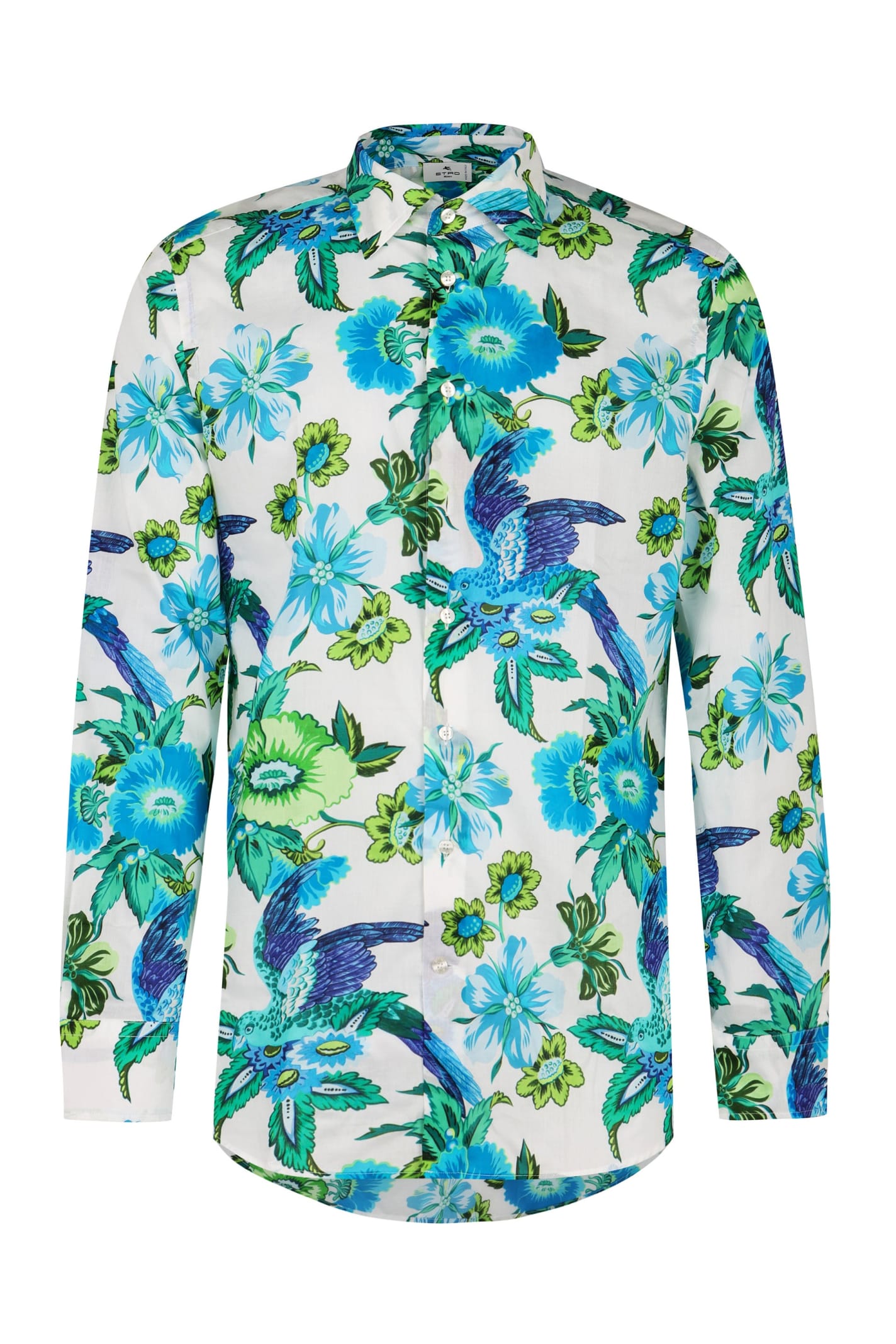 Shop Etro Printed Cotton Shirt In Multicolor