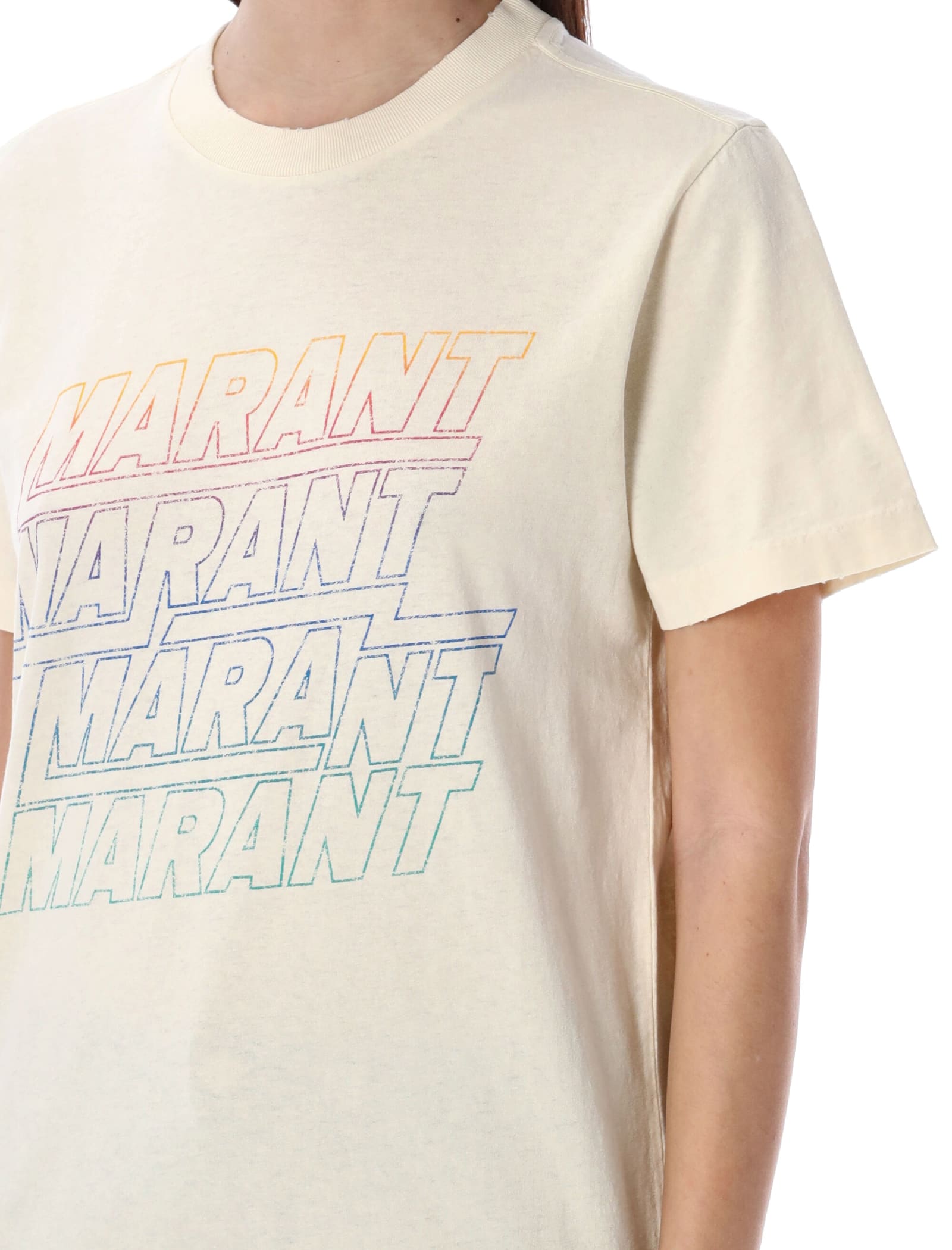 Shop Marant Etoile Zoeline T-shirt In Ecru