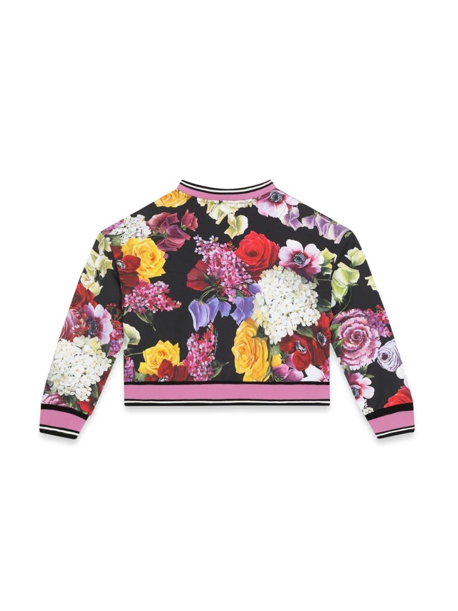 Shop Dolce & Gabbana Sweatshirt Hydrangeas In Multicolour