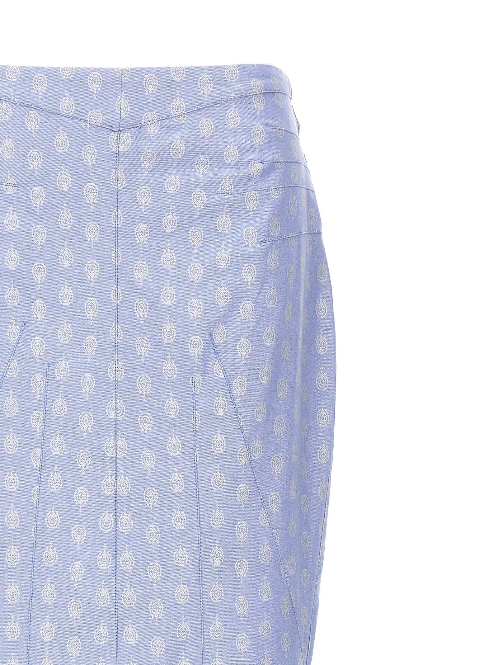 Shop Etro Printed Maxi Skirt In Light Blue