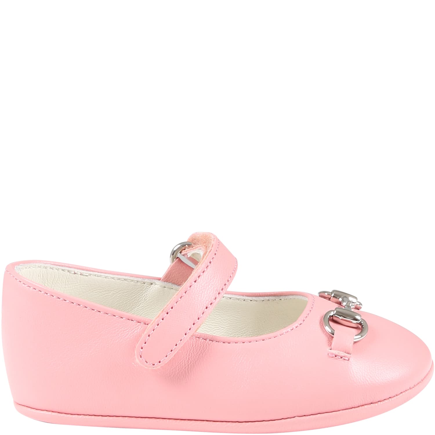 Gucci Pink Ballet-flats For Baby Girl With Horsebit