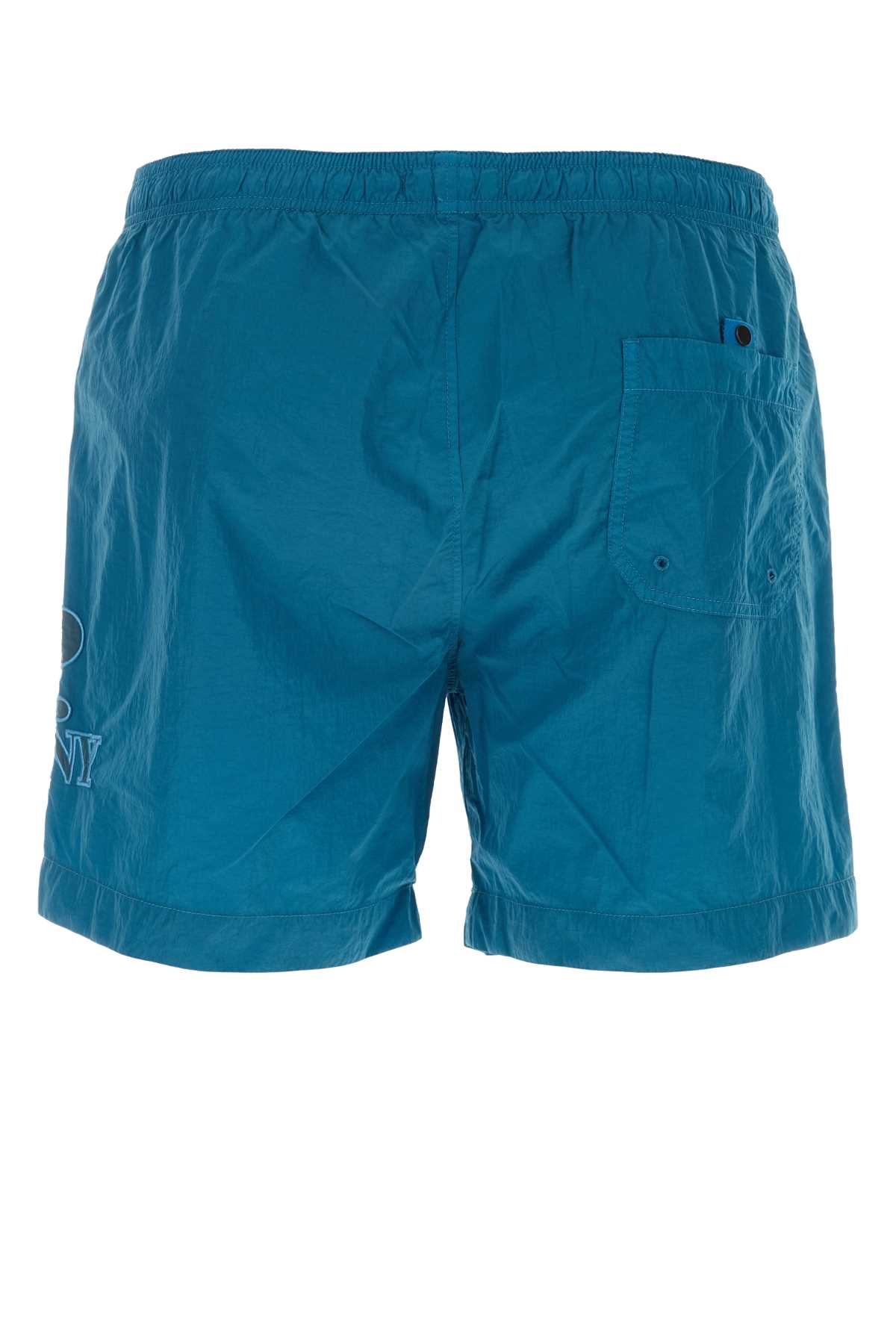 Shop C.p. Company Air Force Blue Nylon Swimming Shorts In Inkblue