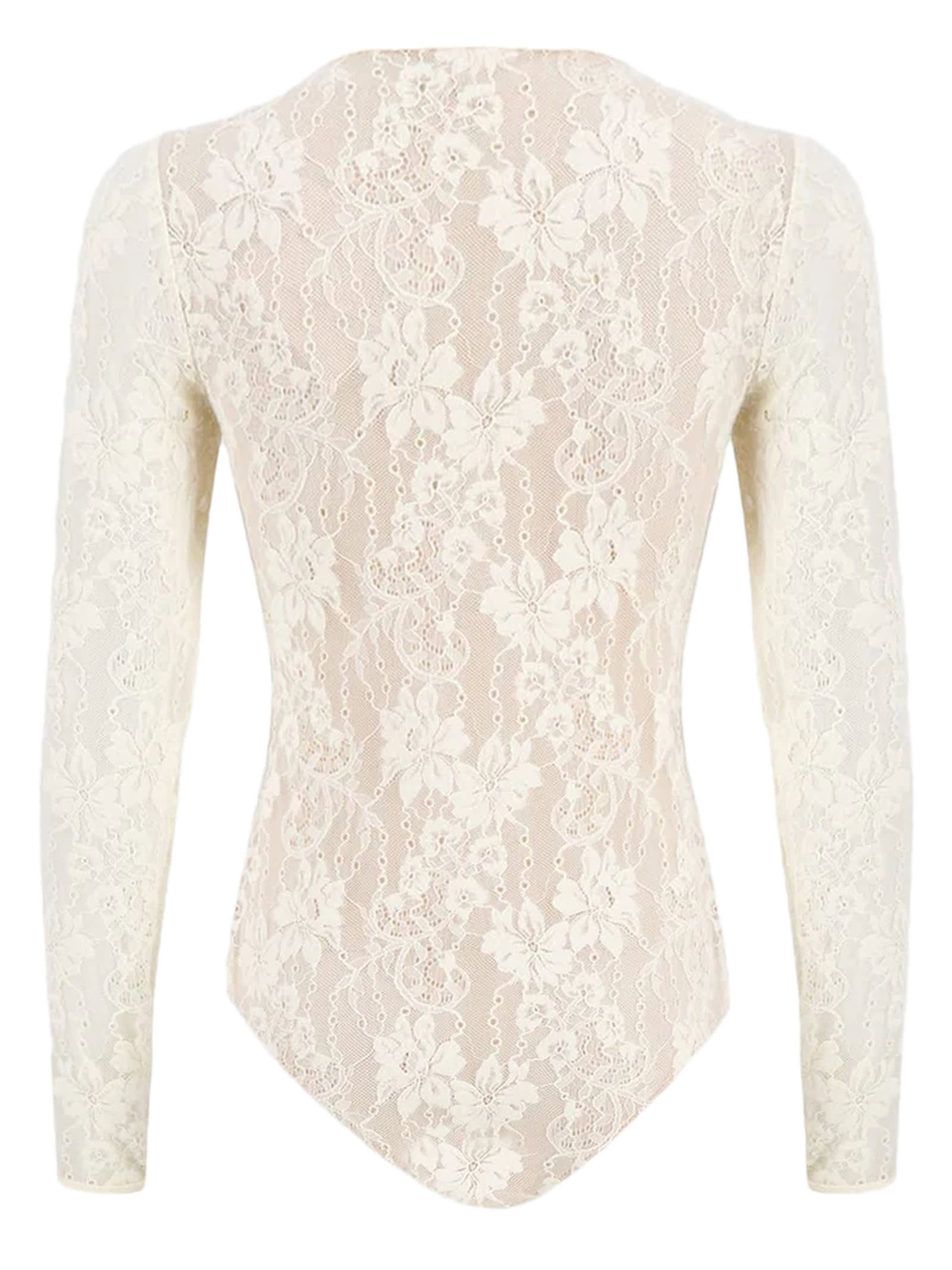 Shop Zimmermann Lace Bodysuit In Cream In Beige