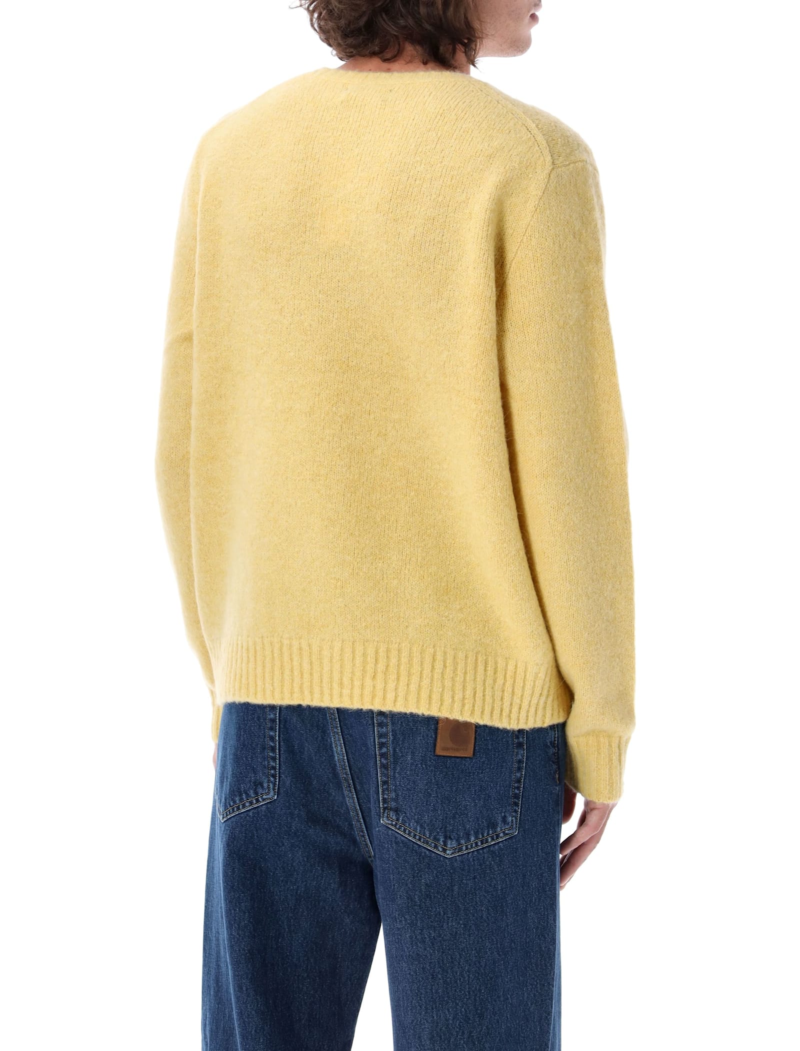 Shop Polo Ralph Lauren Wool-blend Crew Neck Jumper In Yellow