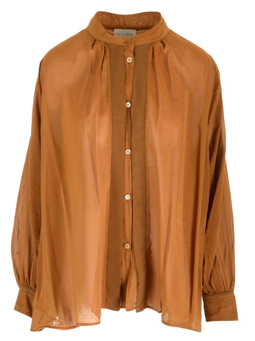 Shop Forte Forte Voile Bohemian-style Shirt In Brown