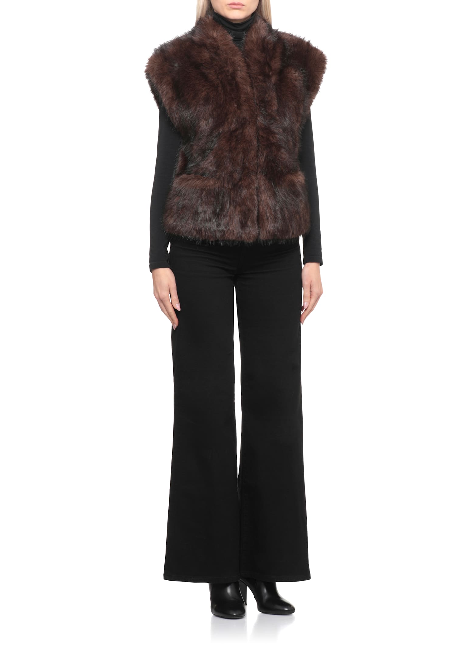 Betta Corradi Syntetic Fur Vest In Brown