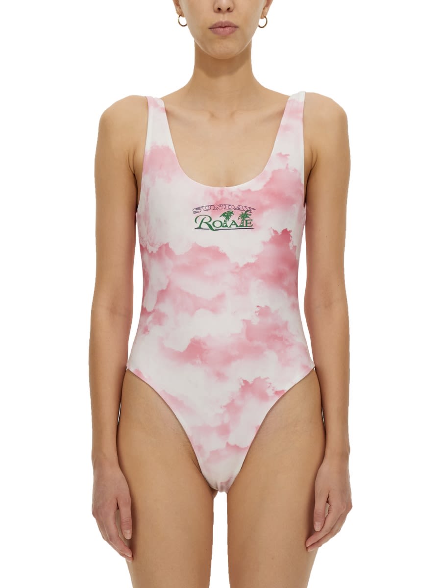 Shop Rotate Birger Christensen Cismione One-piece Swimsuit In Pink