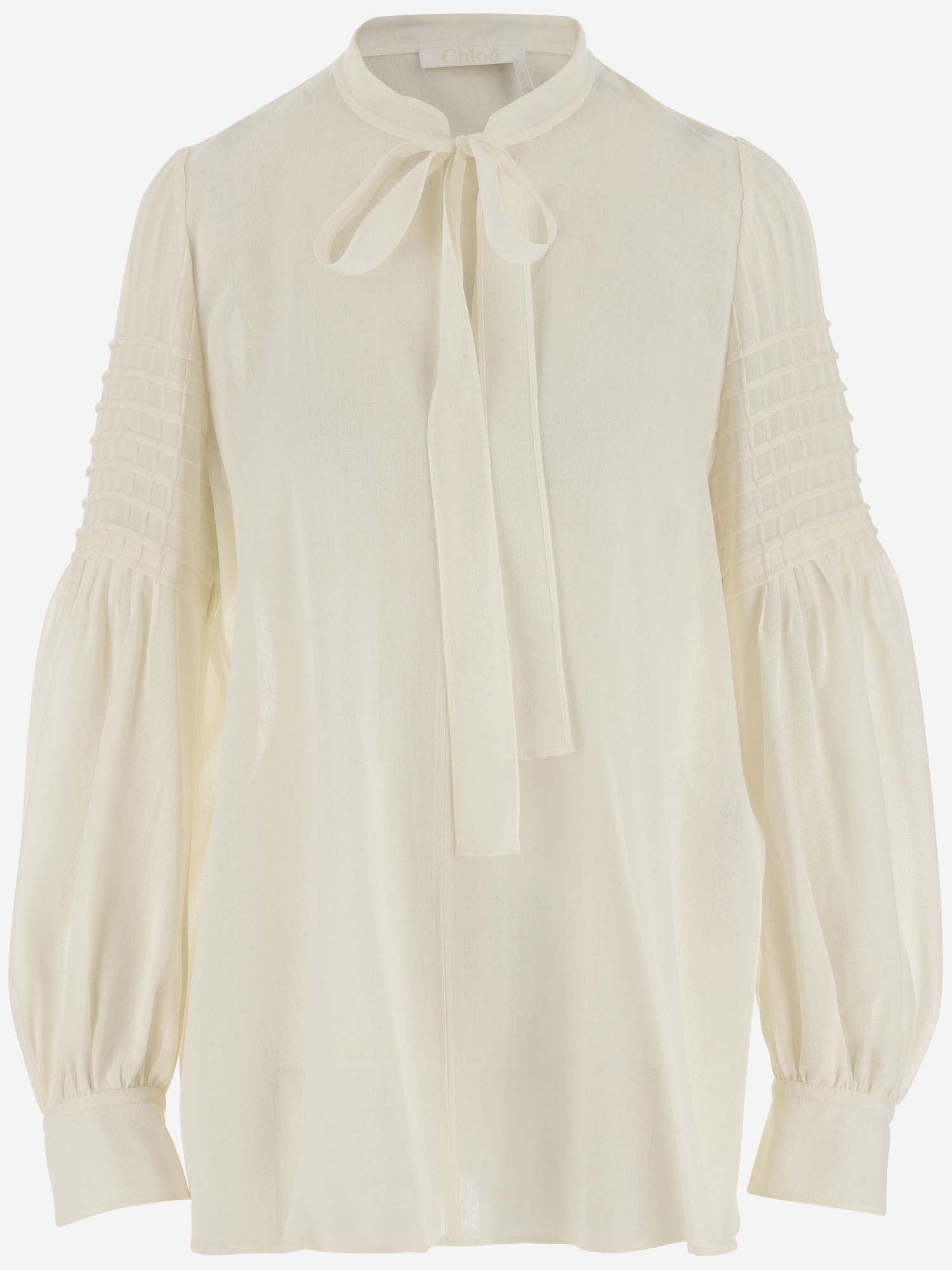 Shop Chloé Wool Tunic Style Top In White
