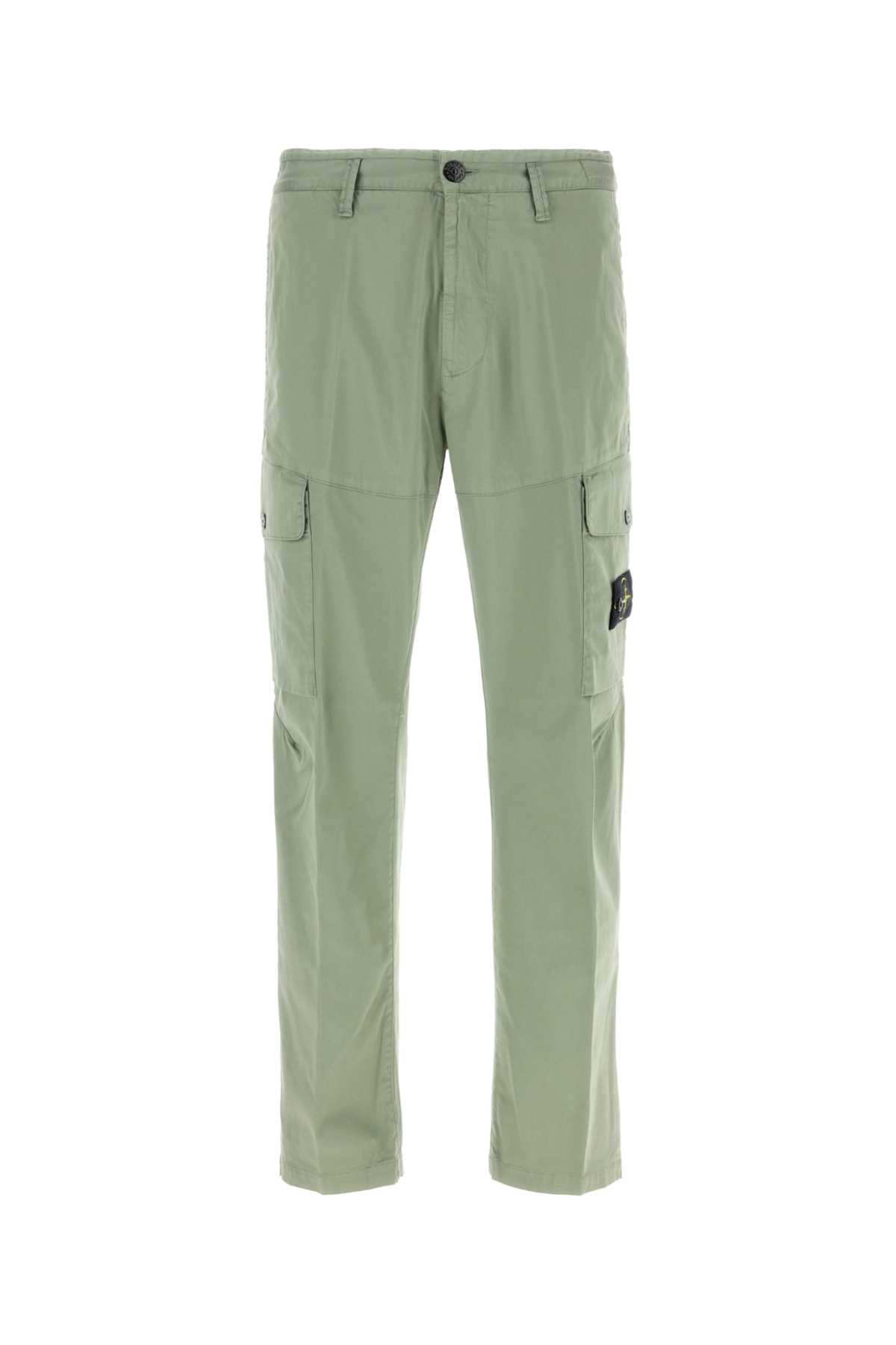 Stone Island Sage Green Stretch Cotton Trouser