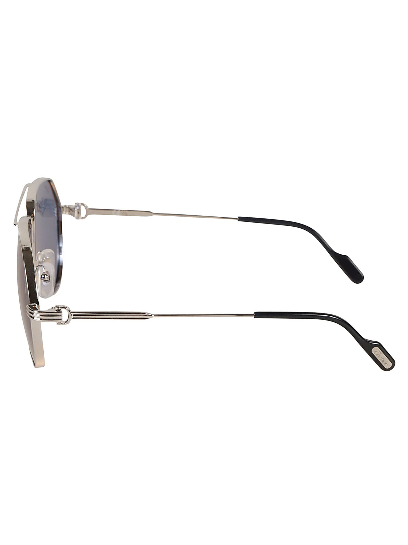 Shop Cartier Aviator Classic Sunglasses Sunglasses In Silver