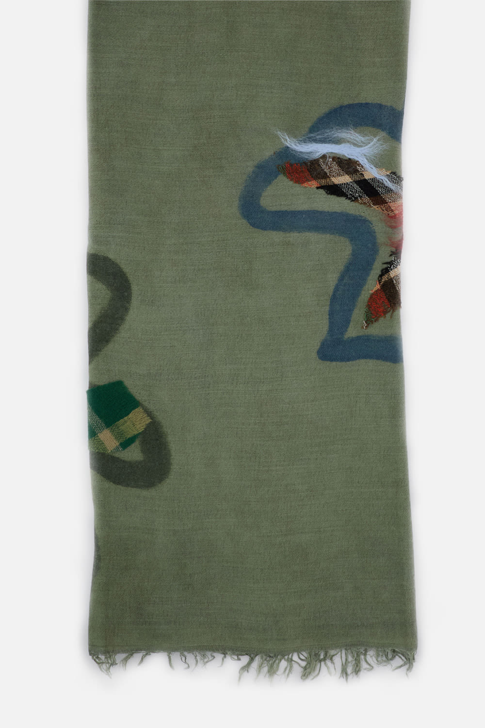 Exquisite J Floral-graphic Scarf In Green