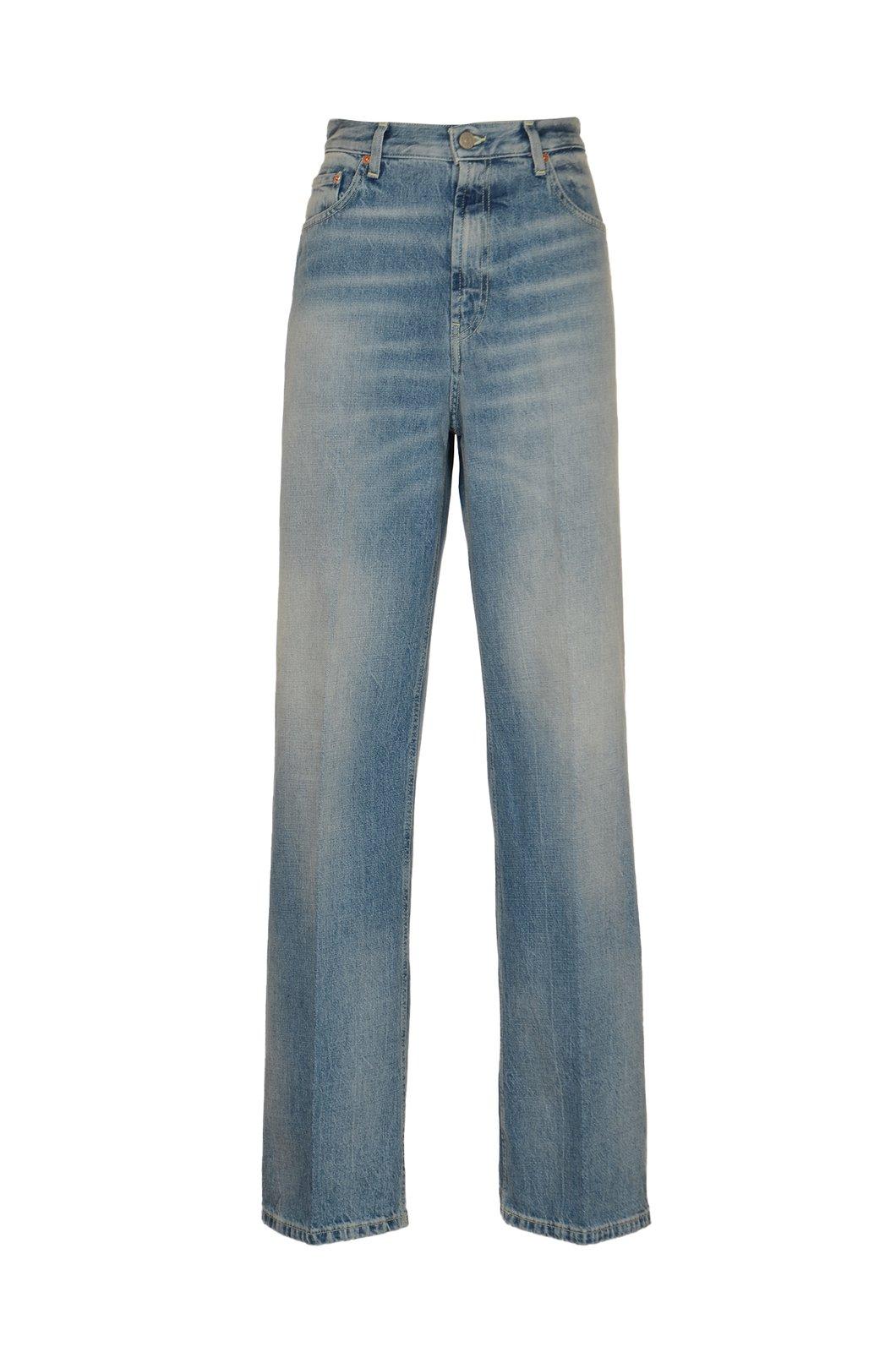 Shop Dondup Francine Logo-patch Wide-leg Jeans In Blue