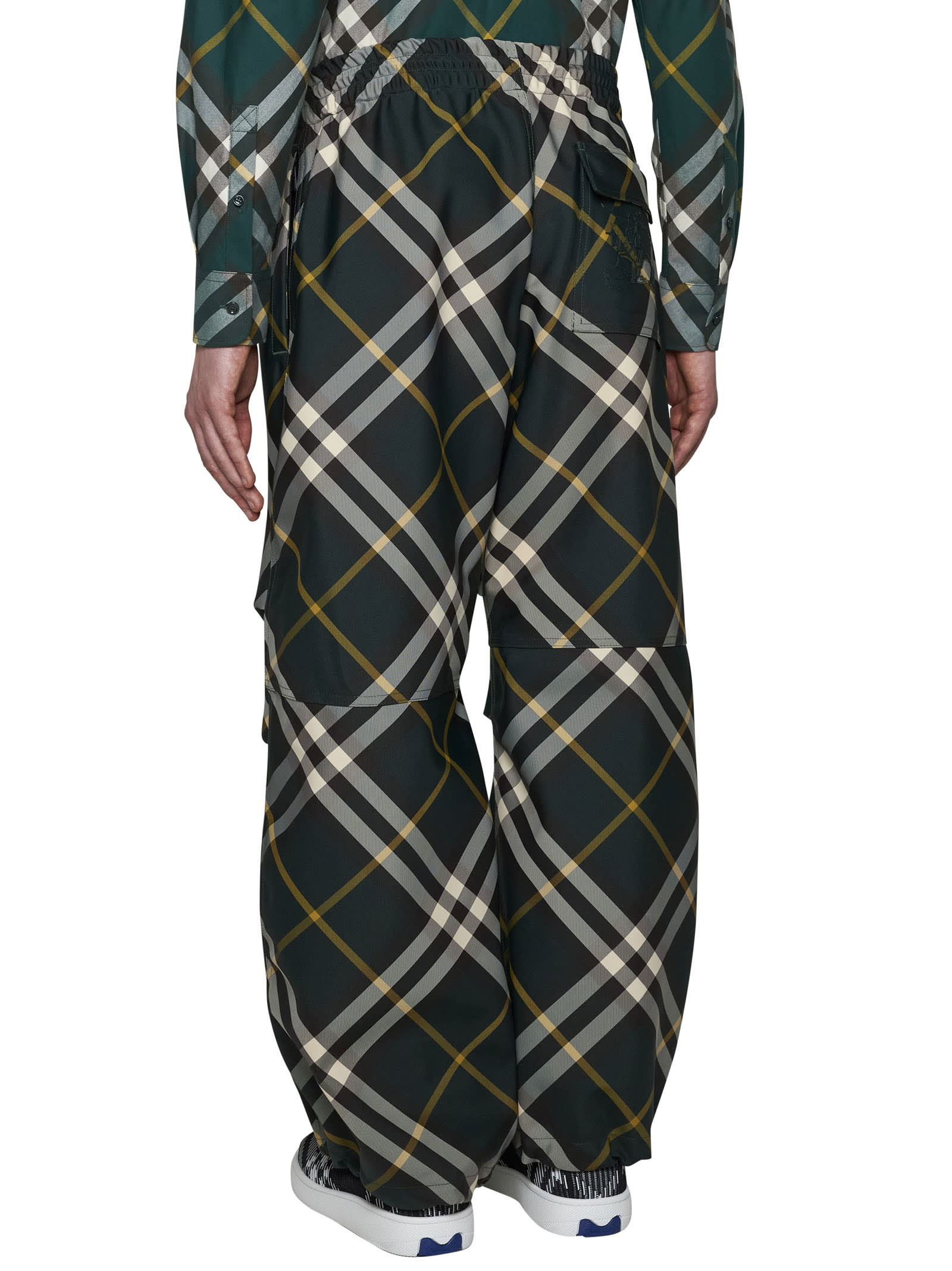 Shop Burberry Pants In Ivy Ip Check