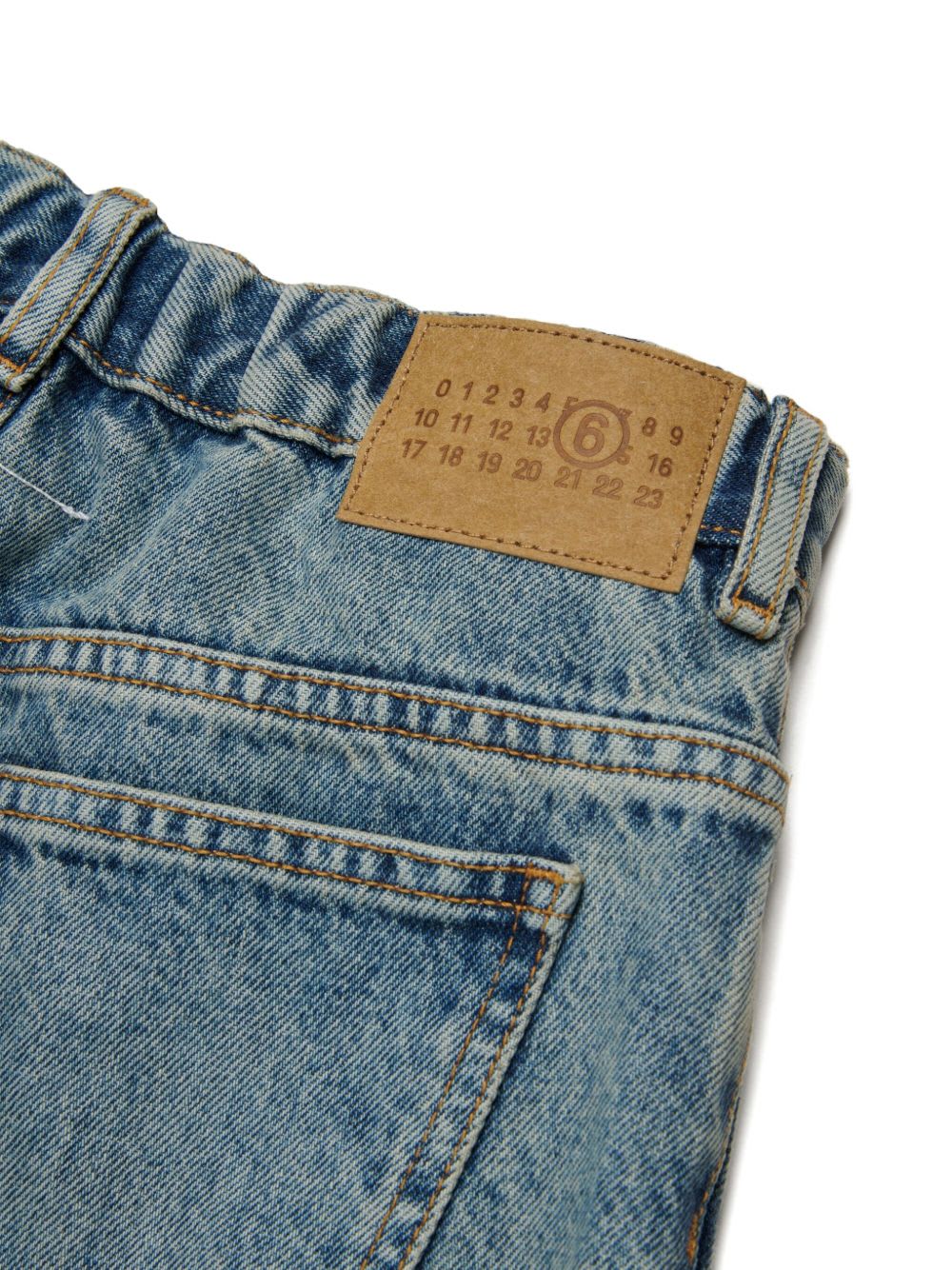 Mm6 Maison Margiela Kids Wide-leg Jeans In Blue