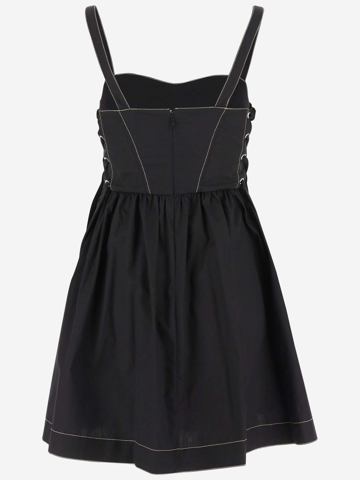 Shop Pinko Cotton Dress In Black