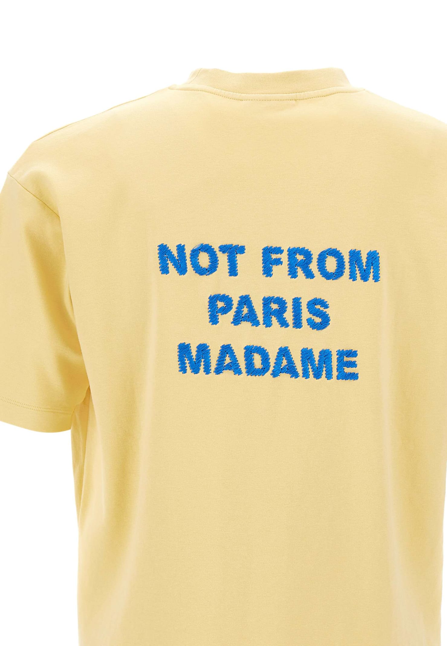 Shop Drôle De Monsieur Le T-shirt Slogan Cotton T-shirt In Yellow