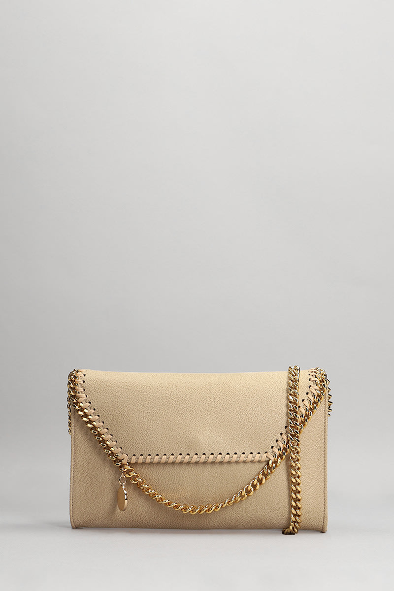 Shop Stella Mccartney Falabella Shoulder Bag In Beige Faux Leather