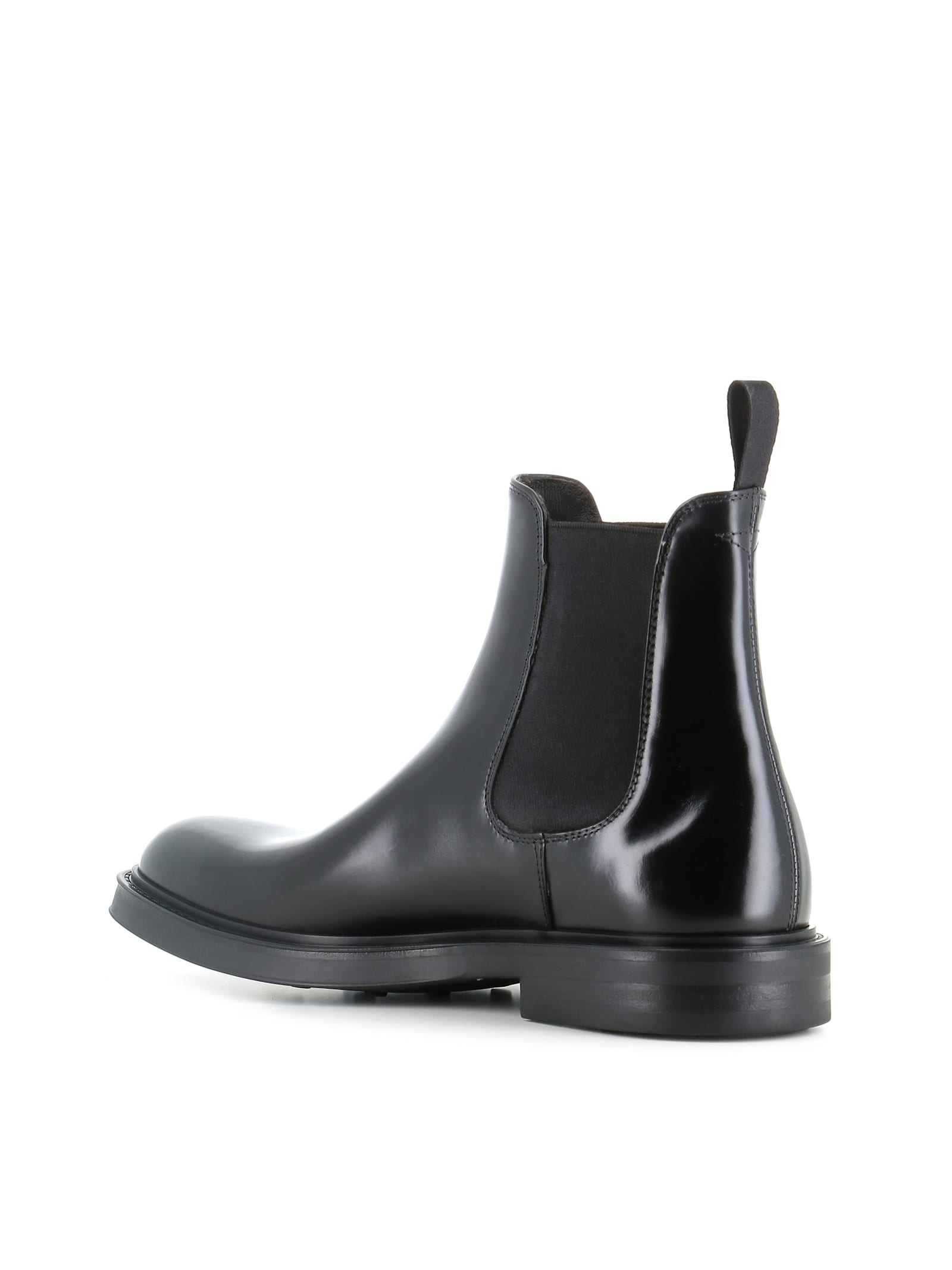 Green George Elastic-panel Leather Boots In Black