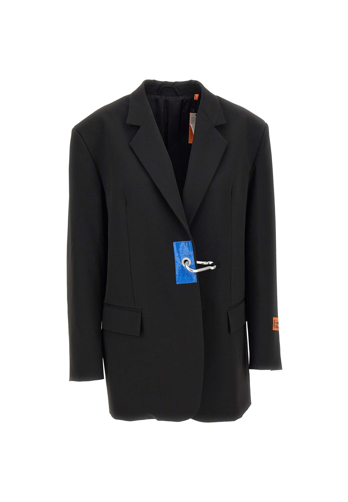 Heron Preston Single-breasted Carabiner-detail Blazer In Black