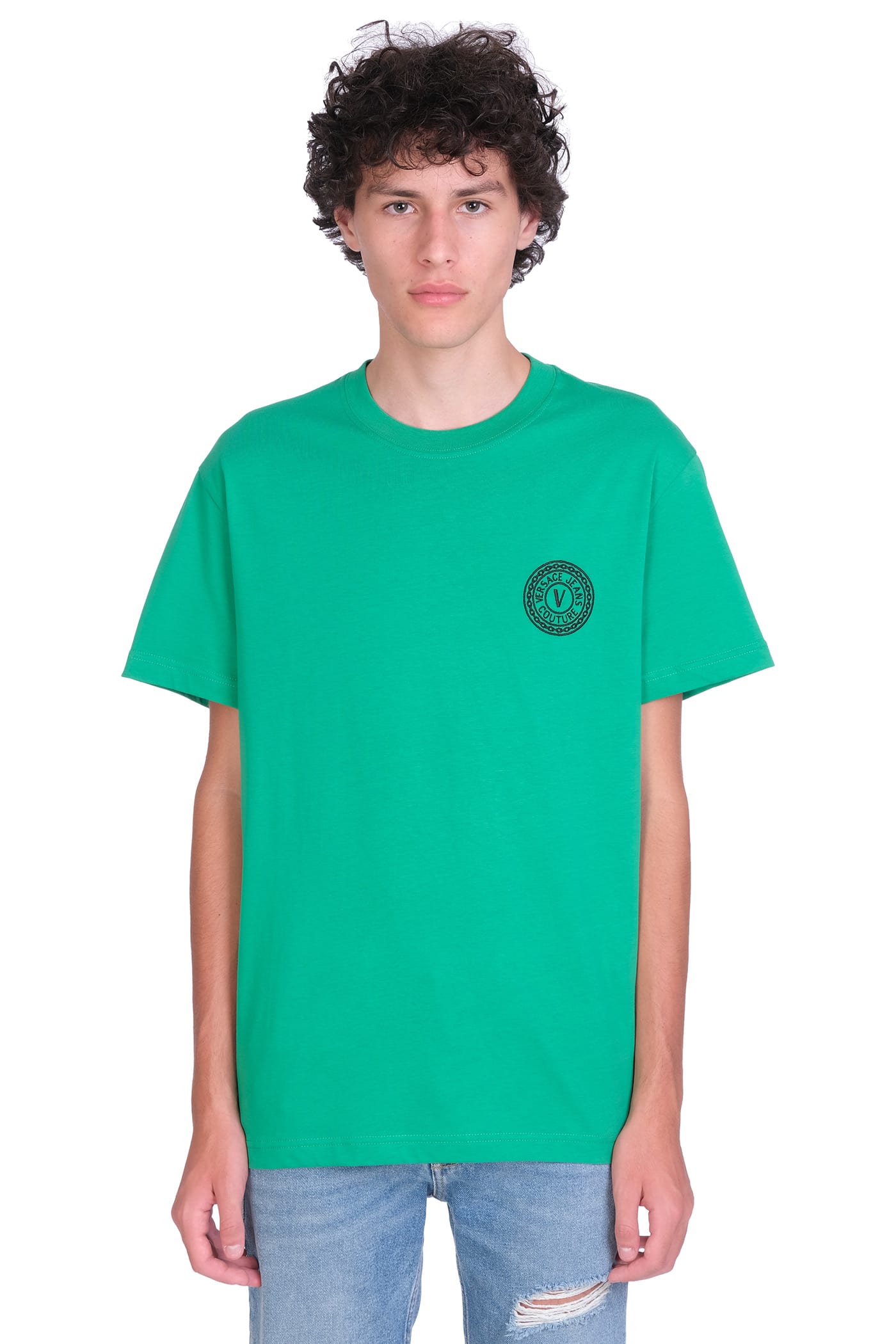 Versace Jeans Couture T-shirt In Green Cotton