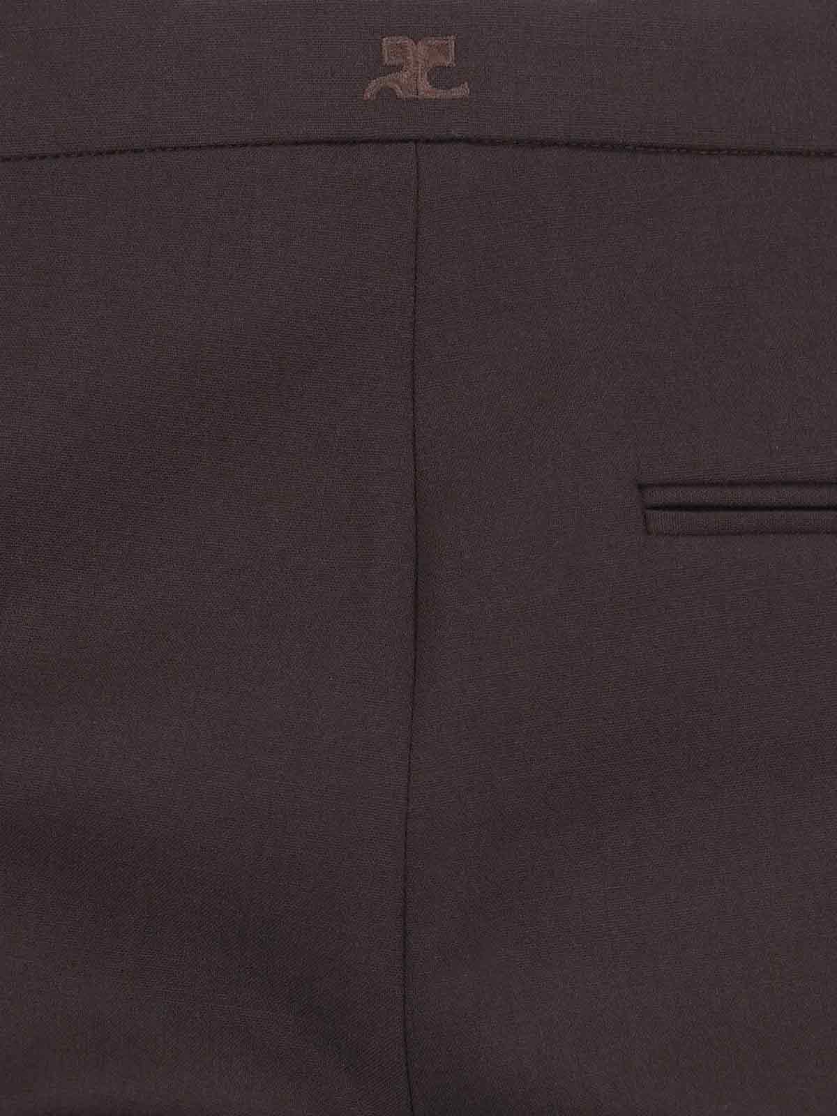 Courrèges Flared Trousers With Cut Out Details In Brown