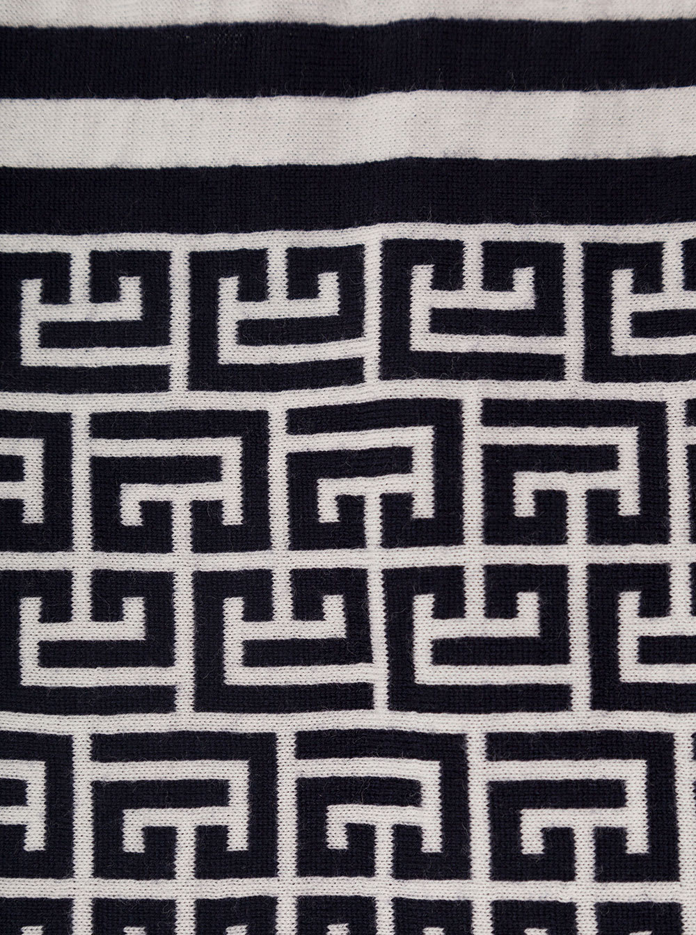 Shop Balmain Monogram Wool Scarf In Black