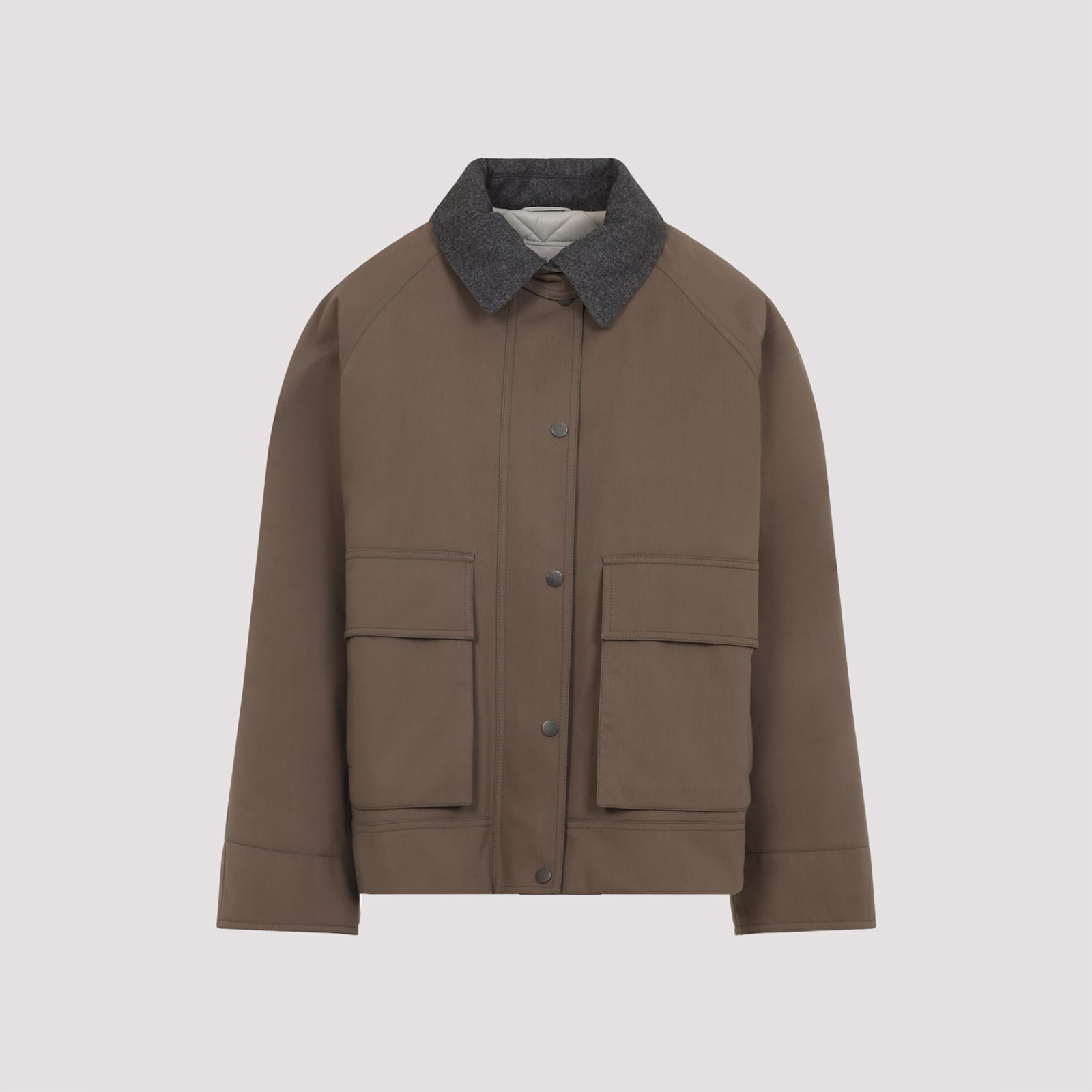 Brunello Cucinelli Techno Canvas Jacket In Brown