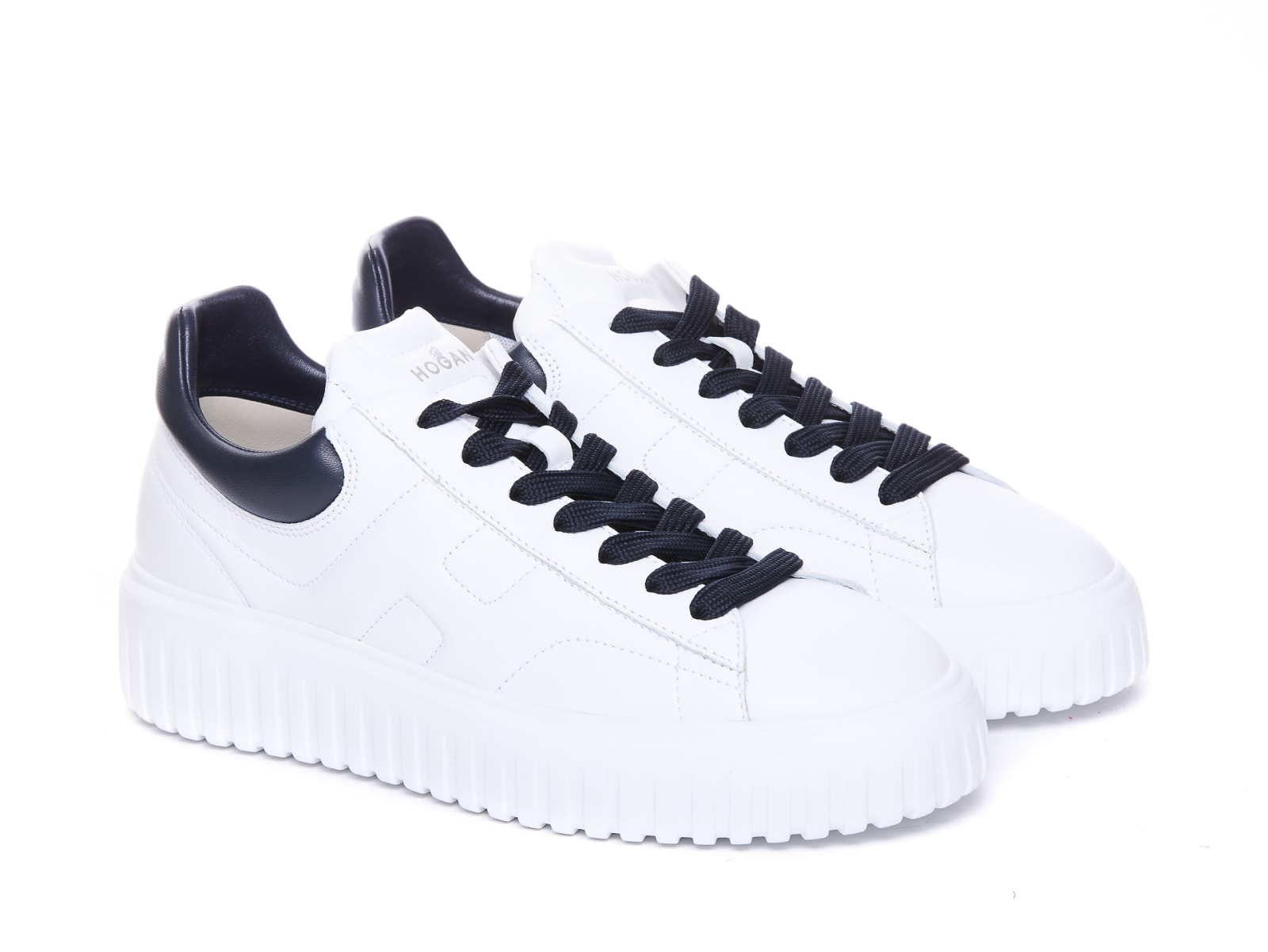 Shop Hogan H-stripes Sneakers In Bianco Notte