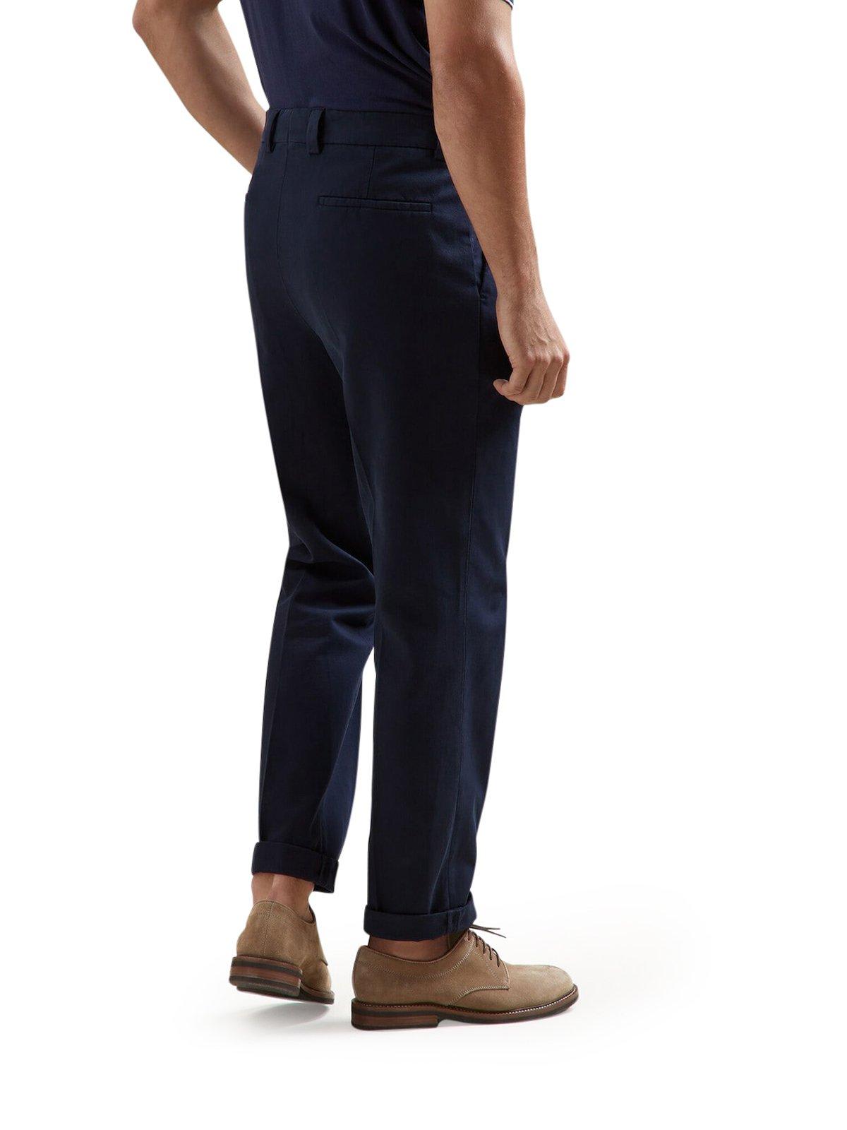 Shop Brunello Cucinelli Slim Fit Chino Trousers In Navy