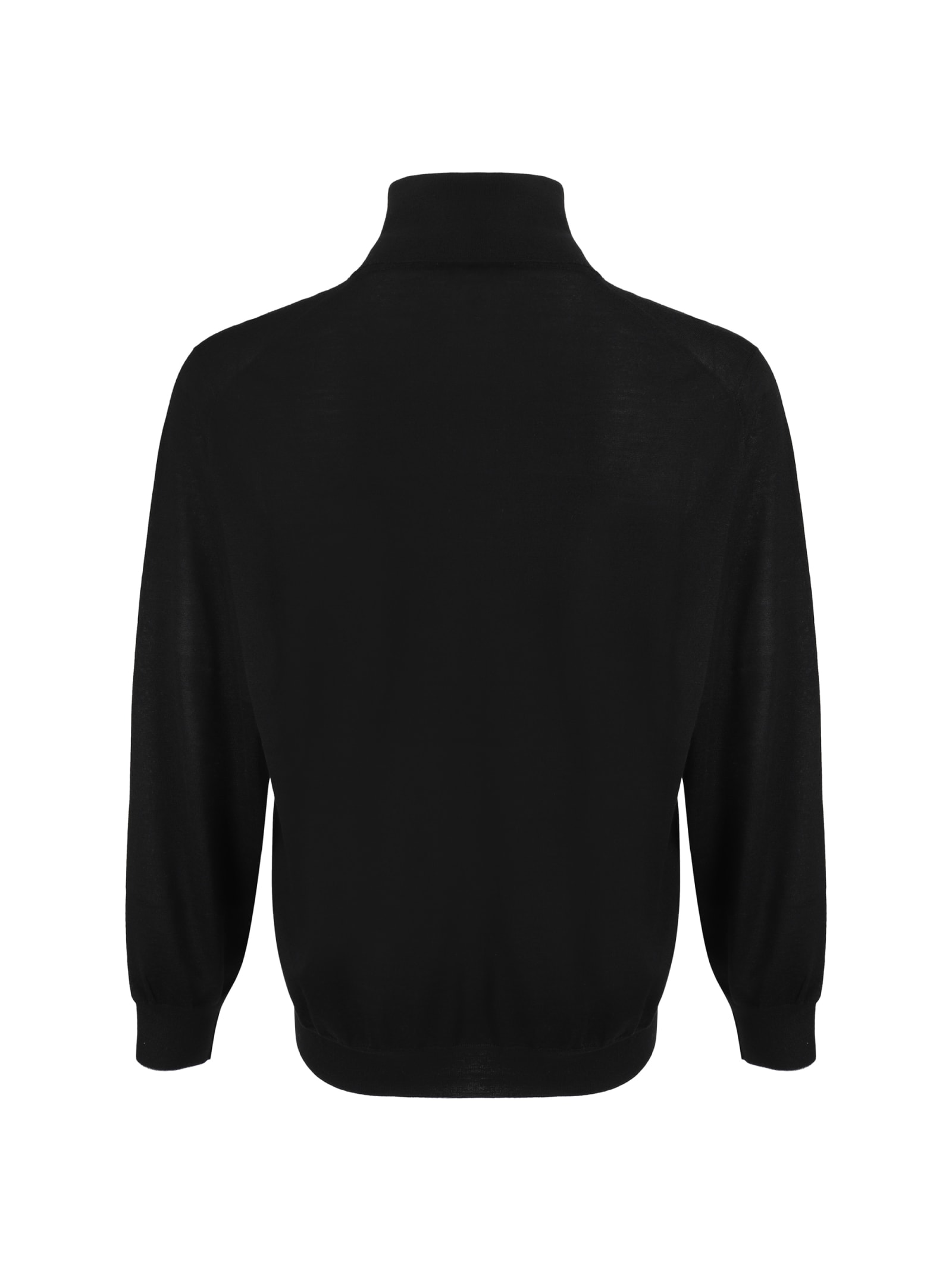 Shop Brunello Cucinelli Turtleneck Sweater In Nero+grigio Medio